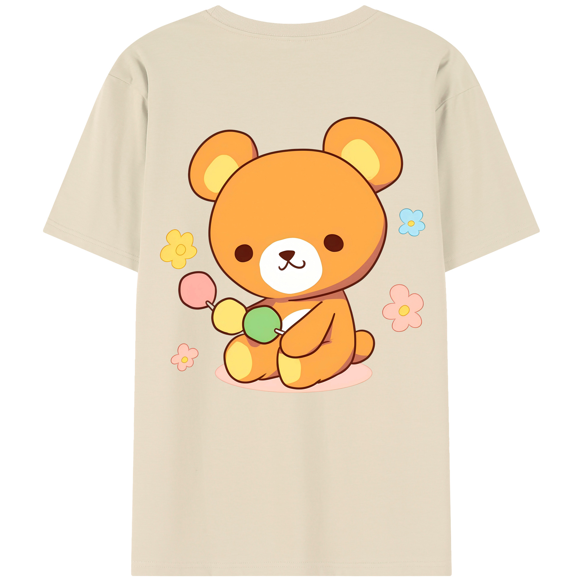 （画像用） リラックマ リラックマ キイロイトリ Rilakkuma Korilakkuma Kiiroitori 綿100％半袖Tシャツ（背面プリント）