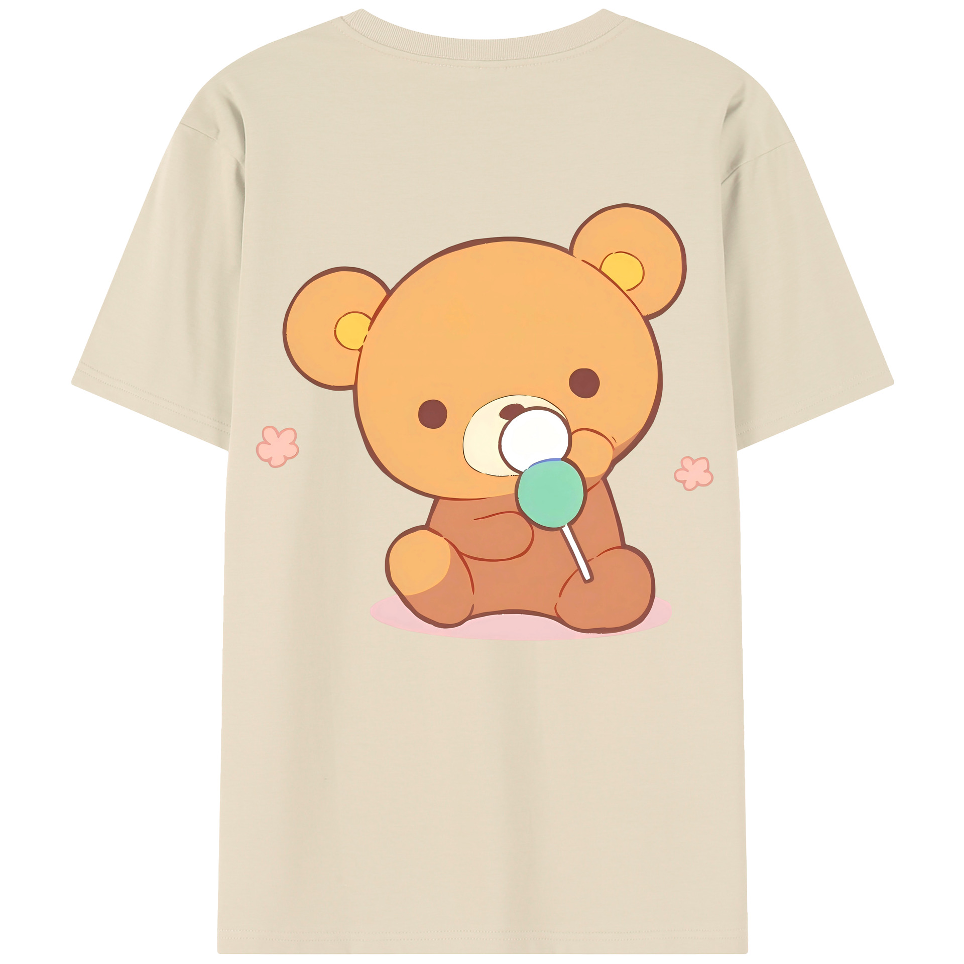 （画像用） リラックマ リラックマ キイロイトリ Rilakkuma Korilakkuma Kiiroitori 綿100％半袖Tシャツ（背面プリント）