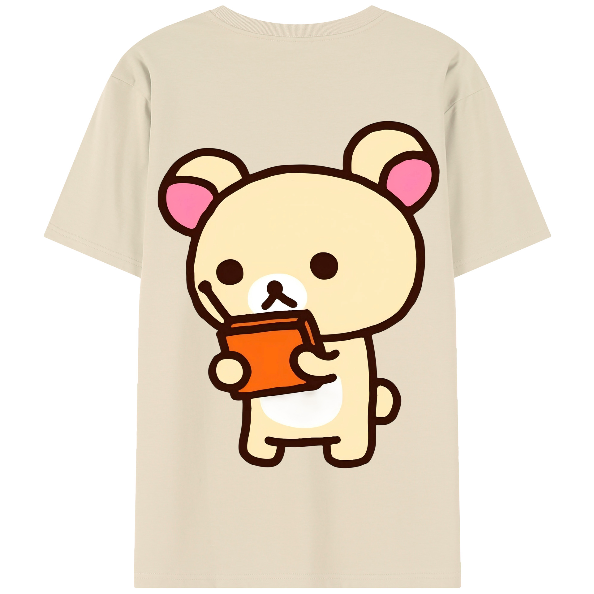 （画像用） リラックマ リラックマ キイロイトリ Rilakkuma Korilakkuma Kiiroitori 綿100％半袖Tシャツ（背面プリント）