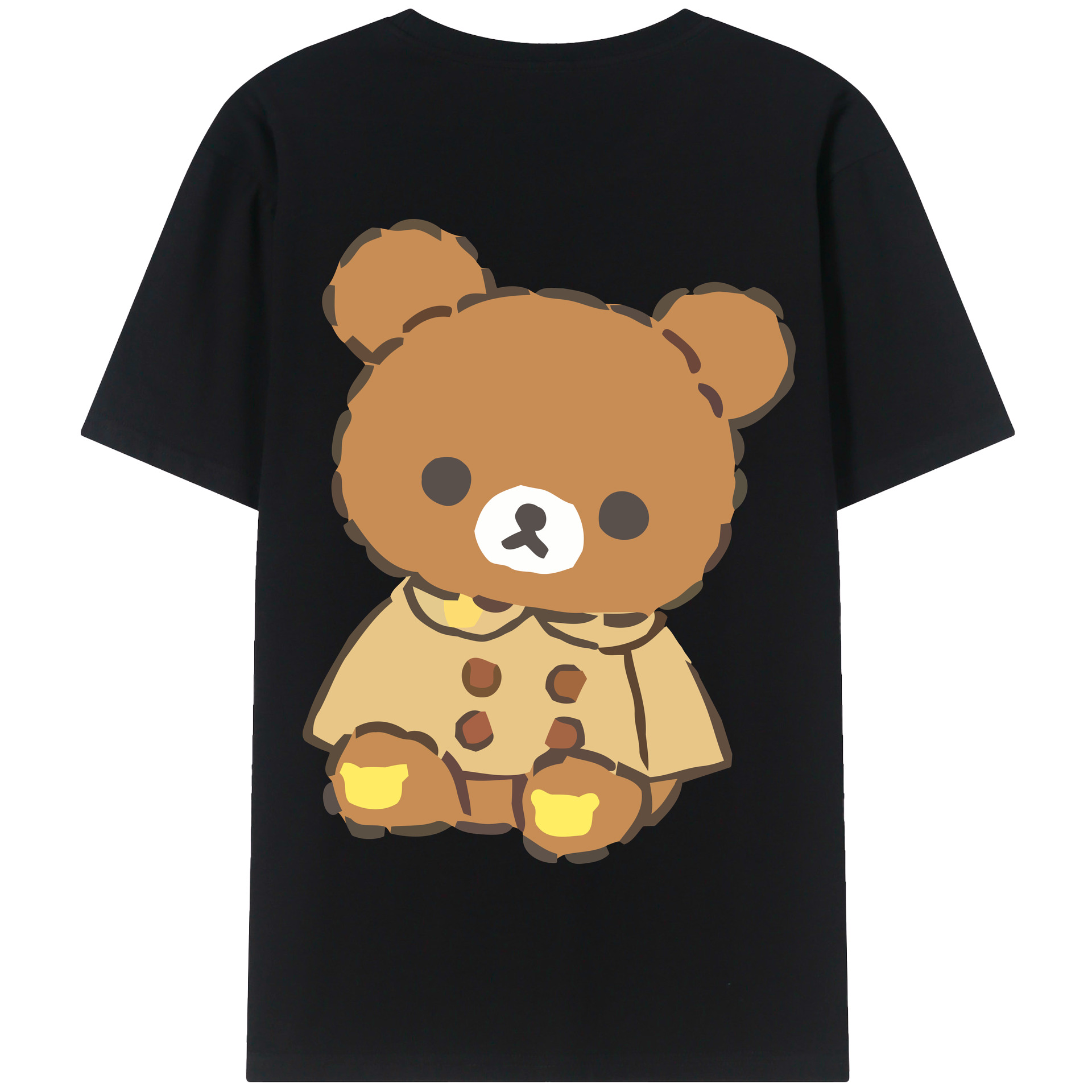 （画像用） リラックマ リラックマ キイロイトリ Rilakkuma Korilakkuma Kiiroitori 綿100％半袖Tシャツ（背面プリント）