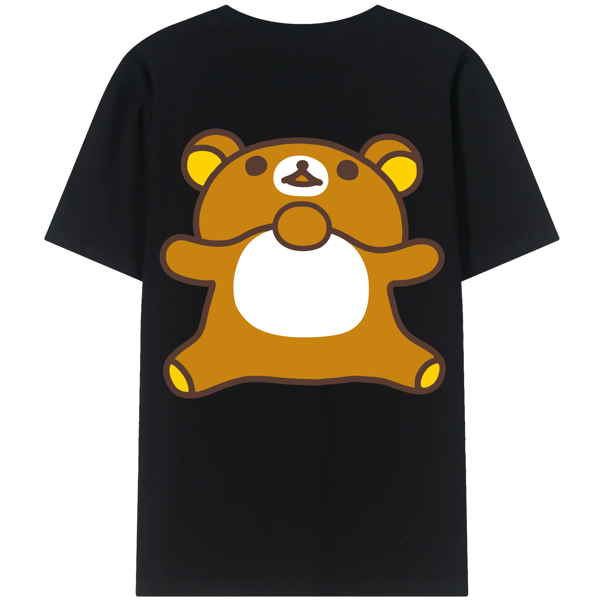 （画像用） リラックマ リラックマ キイロイトリ Rilakkuma Korilakkuma Kiiroitori 綿100％半袖Tシャツ（背面プリント）