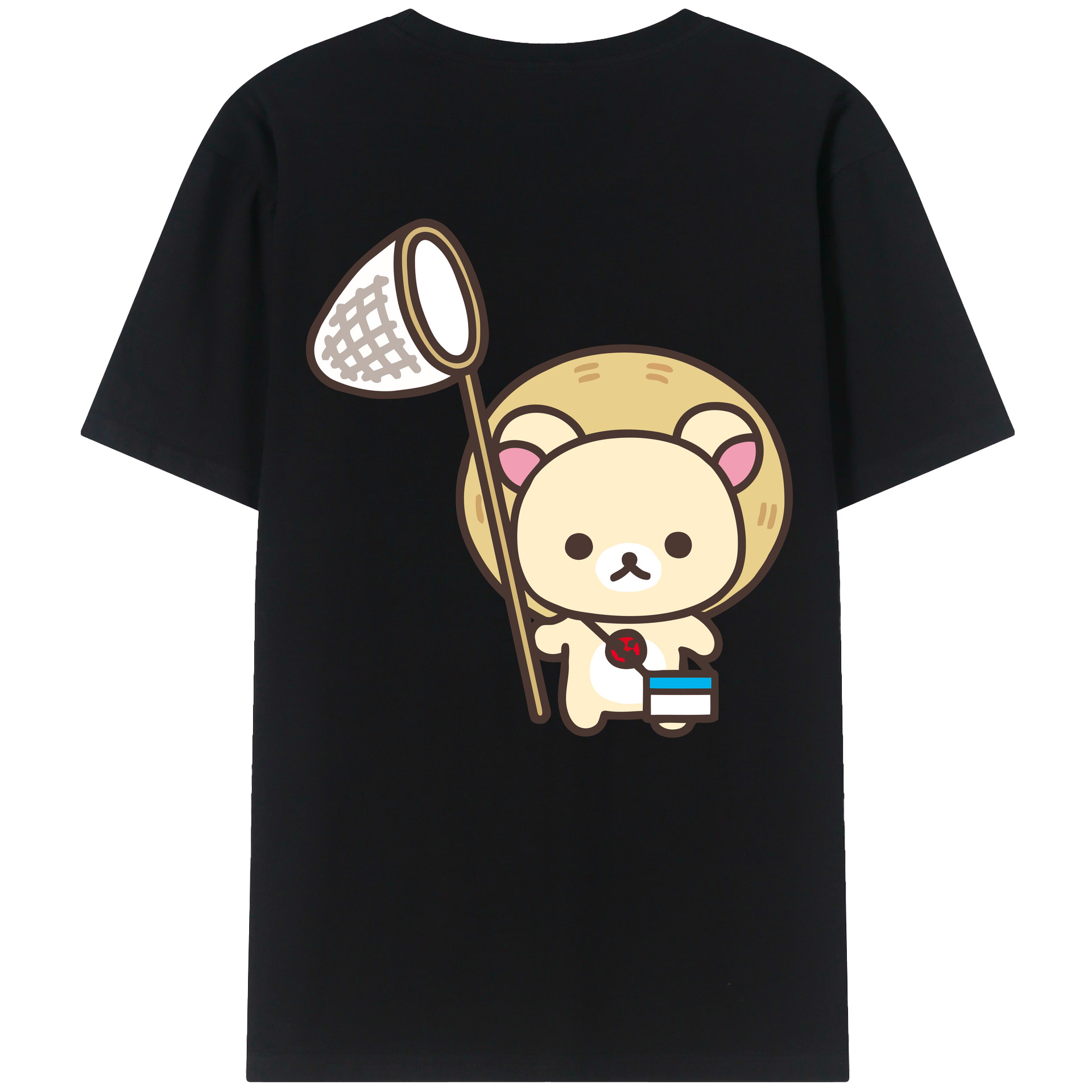 （画像用） リラックマ リラックマ キイロイトリ Rilakkuma Korilakkuma Kiiroitori 綿100％半袖Tシャツ（背面プリント）