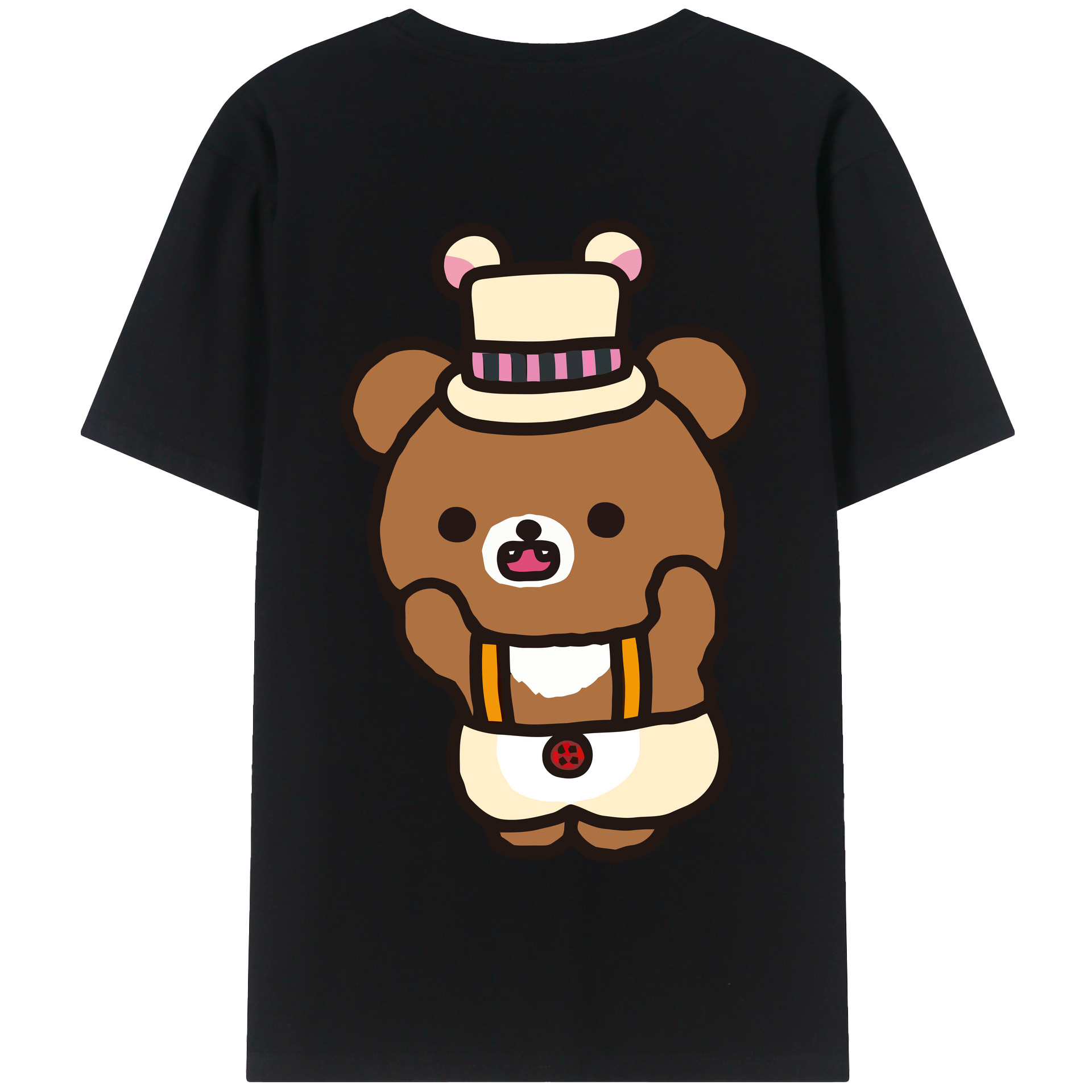 （画像用） リラックマ リラックマ キイロイトリ Rilakkuma Korilakkuma Kiiroitori 綿100％半袖Tシャツ（背面プリント）