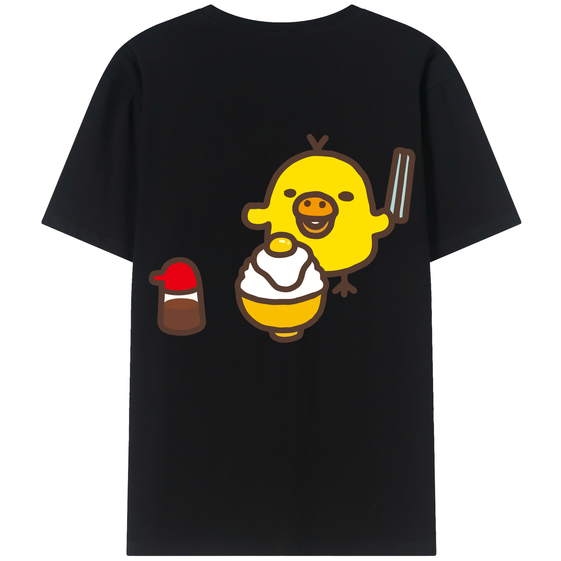 （画像用） リラックマ リラックマ キイロイトリ Rilakkuma Korilakkuma Kiiroitori 綿100％半袖Tシャツ（背面プリント）