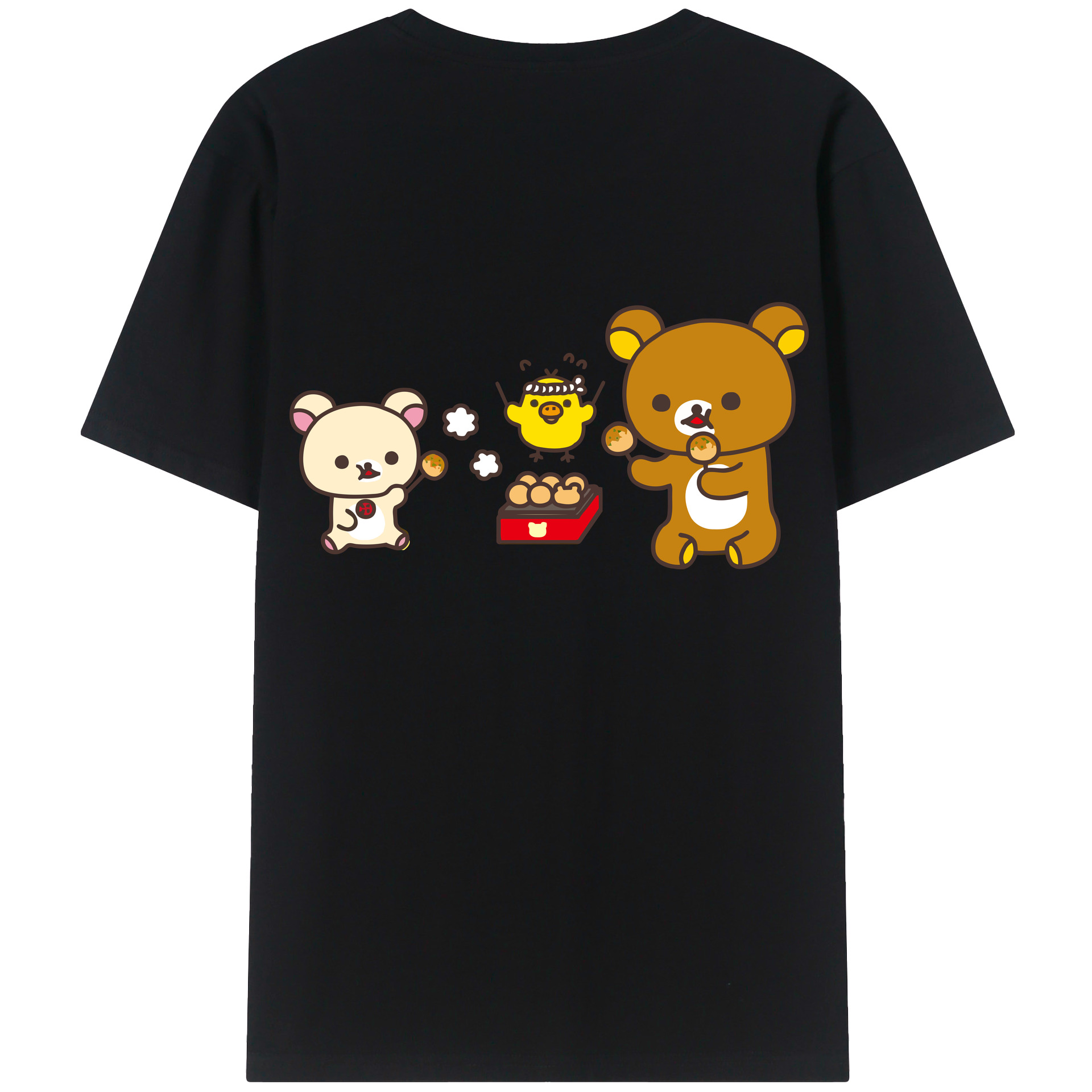（画像用） リラックマ リラックマ キイロイトリ Rilakkuma Korilakkuma Kiiroitori 綿100％半袖Tシャツ（背面プリント）
