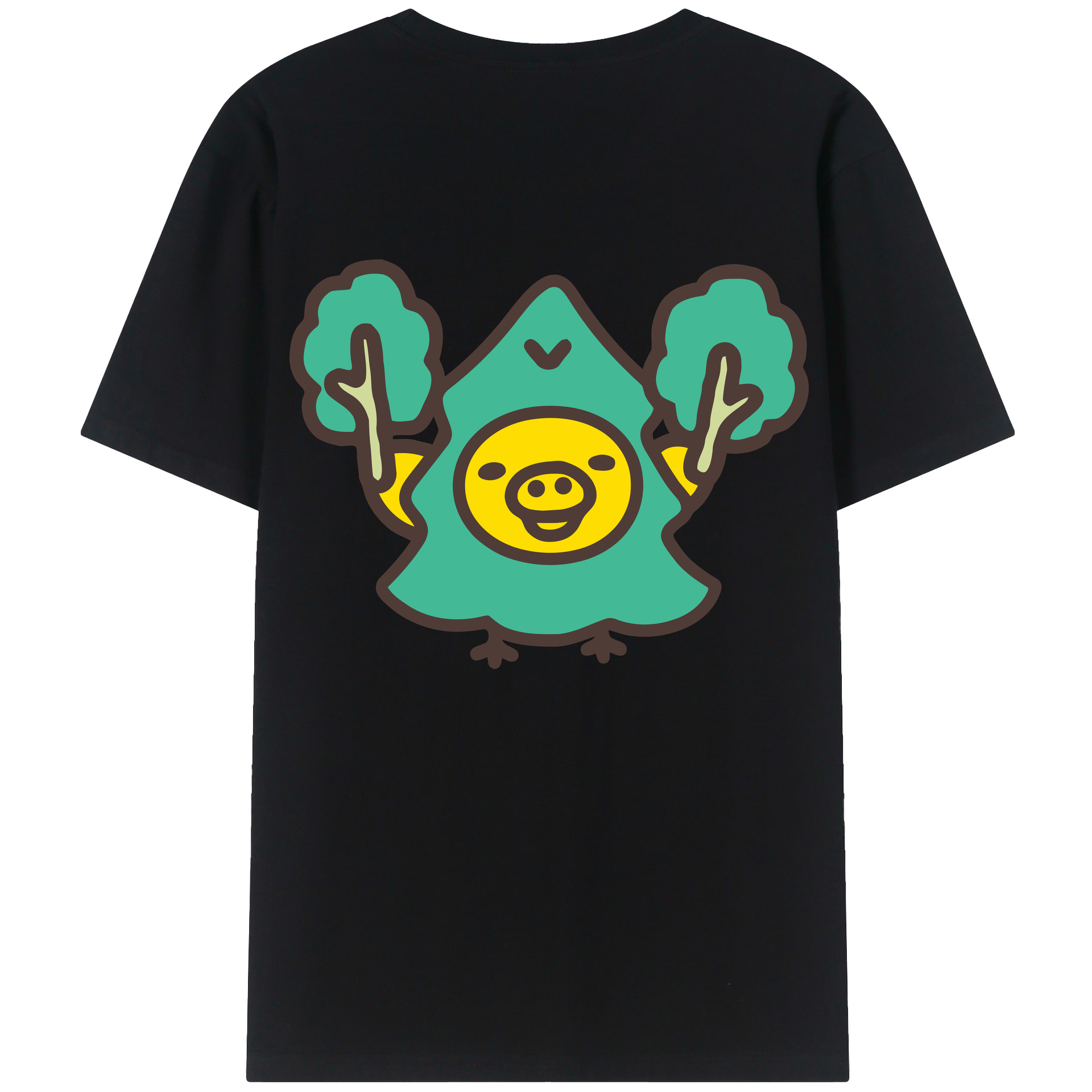 （画像用） リラックマ リラックマ キイロイトリ Rilakkuma Korilakkuma Kiiroitori 綿100％半袖Tシャツ（背面プリント）
