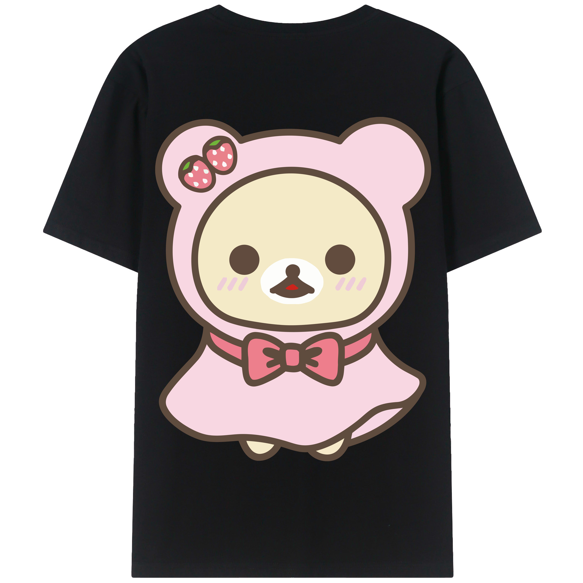 （画像用） リラックマ リラックマ キイロイトリ Rilakkuma Korilakkuma Kiiroitori 綿100％半袖Tシャツ（背面プリント）