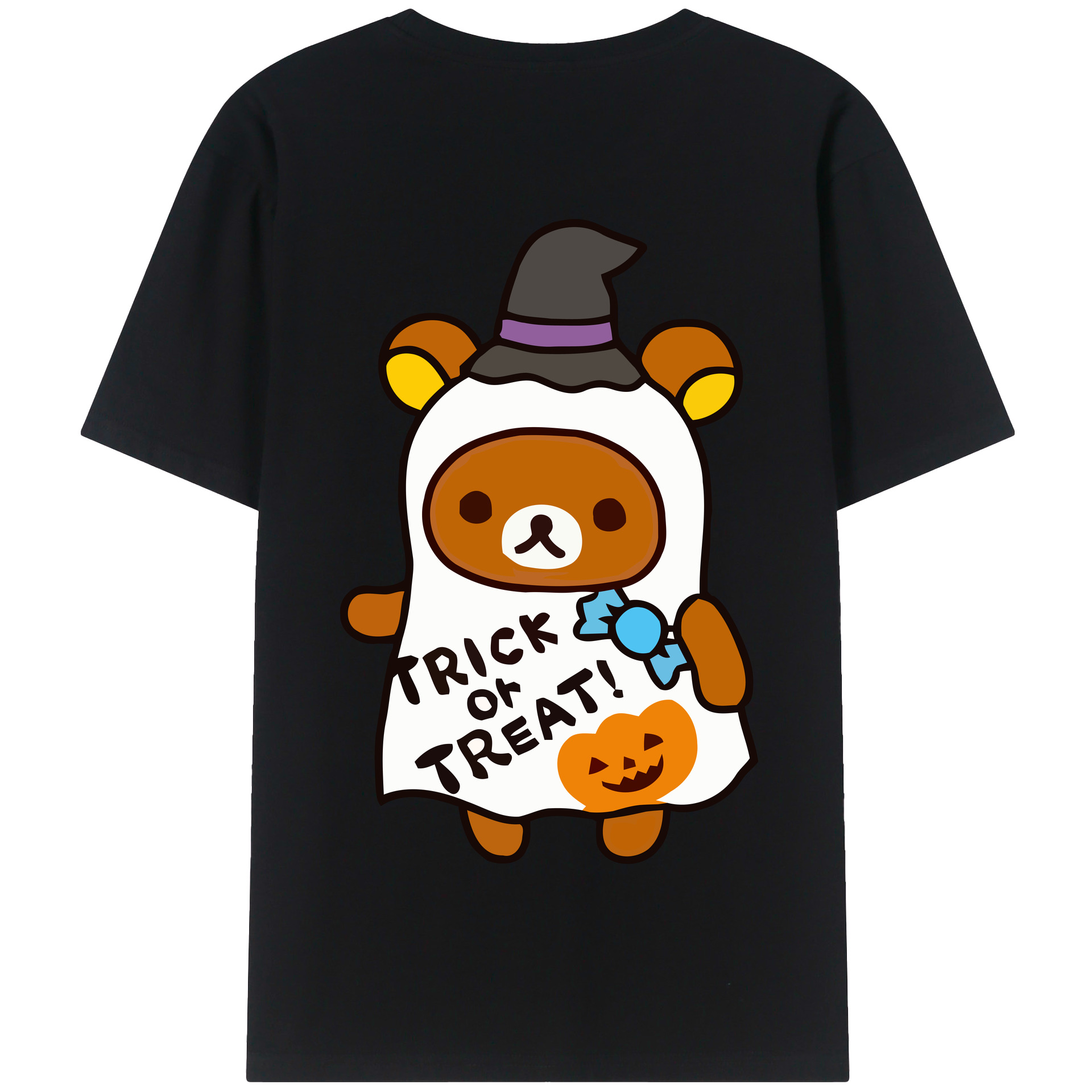 （画像用） リラックマ リラックマ キイロイトリ Rilakkuma Korilakkuma Kiiroitori 綿100％半袖Tシャツ（背面プリント）