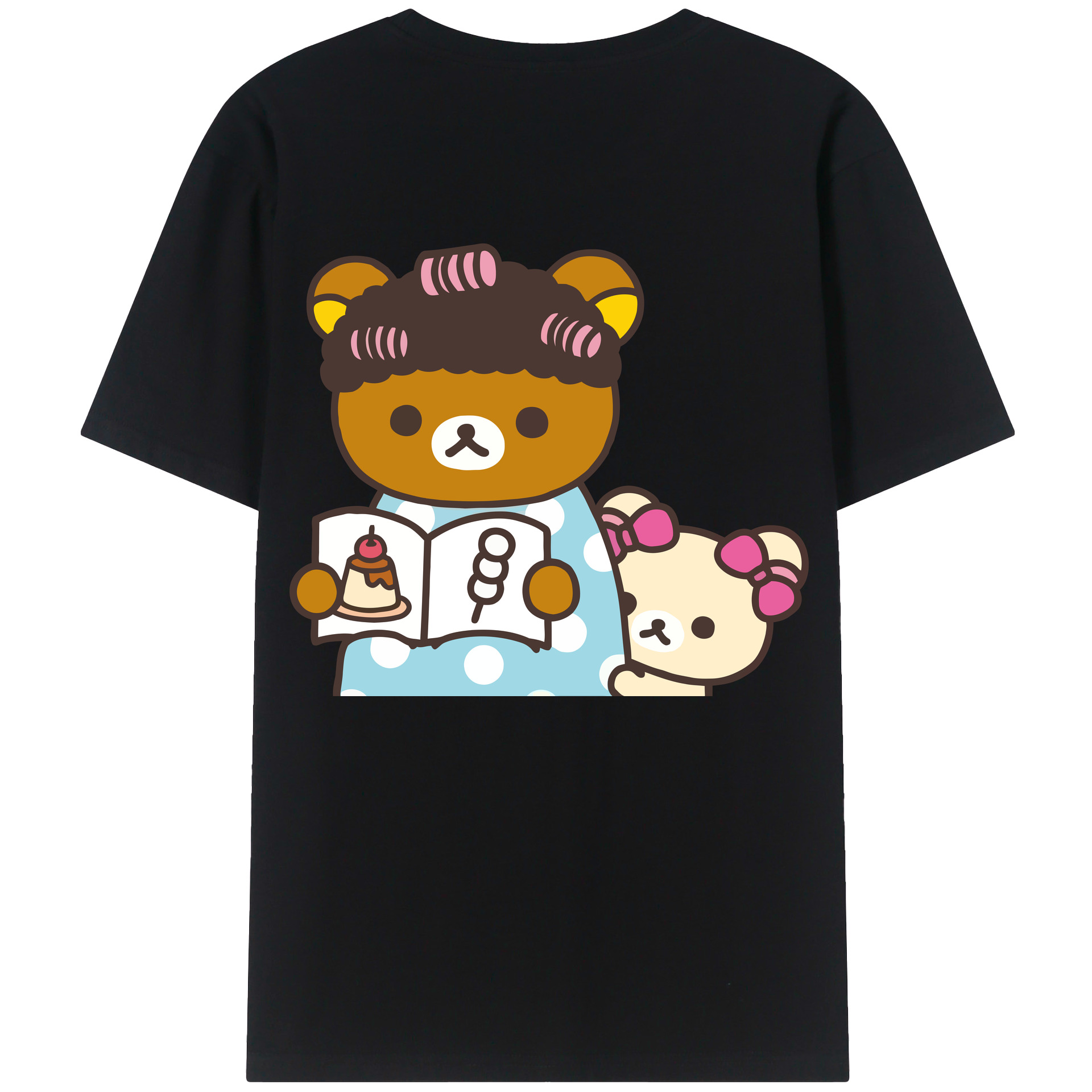 （画像用） リラックマ リラックマ キイロイトリ Rilakkuma Korilakkuma Kiiroitori 綿100％半袖Tシャツ（背面プリント）
