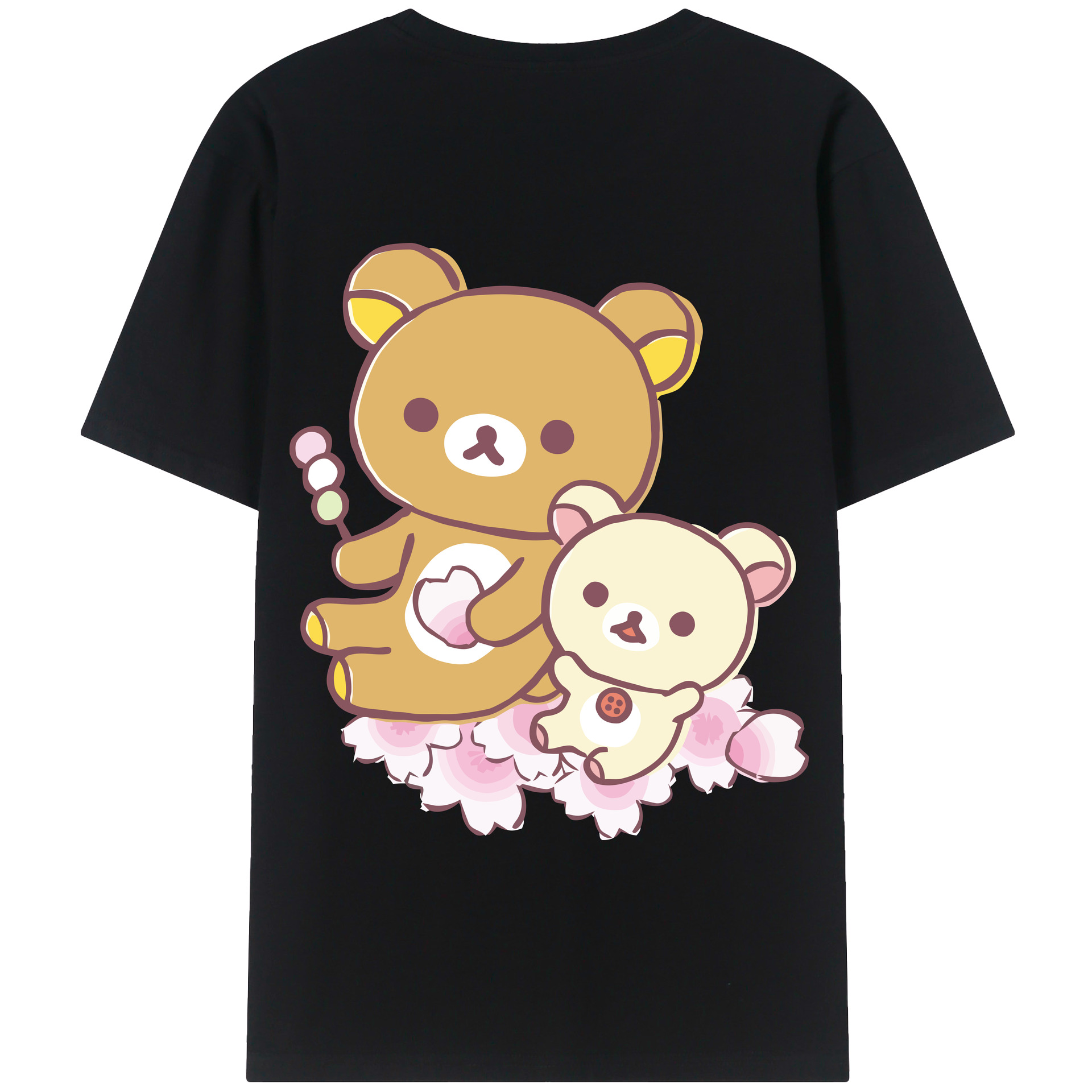 （画像用） リラックマ リラックマ キイロイトリ Rilakkuma Korilakkuma Kiiroitori 綿100％半袖Tシャツ（背面プリント）