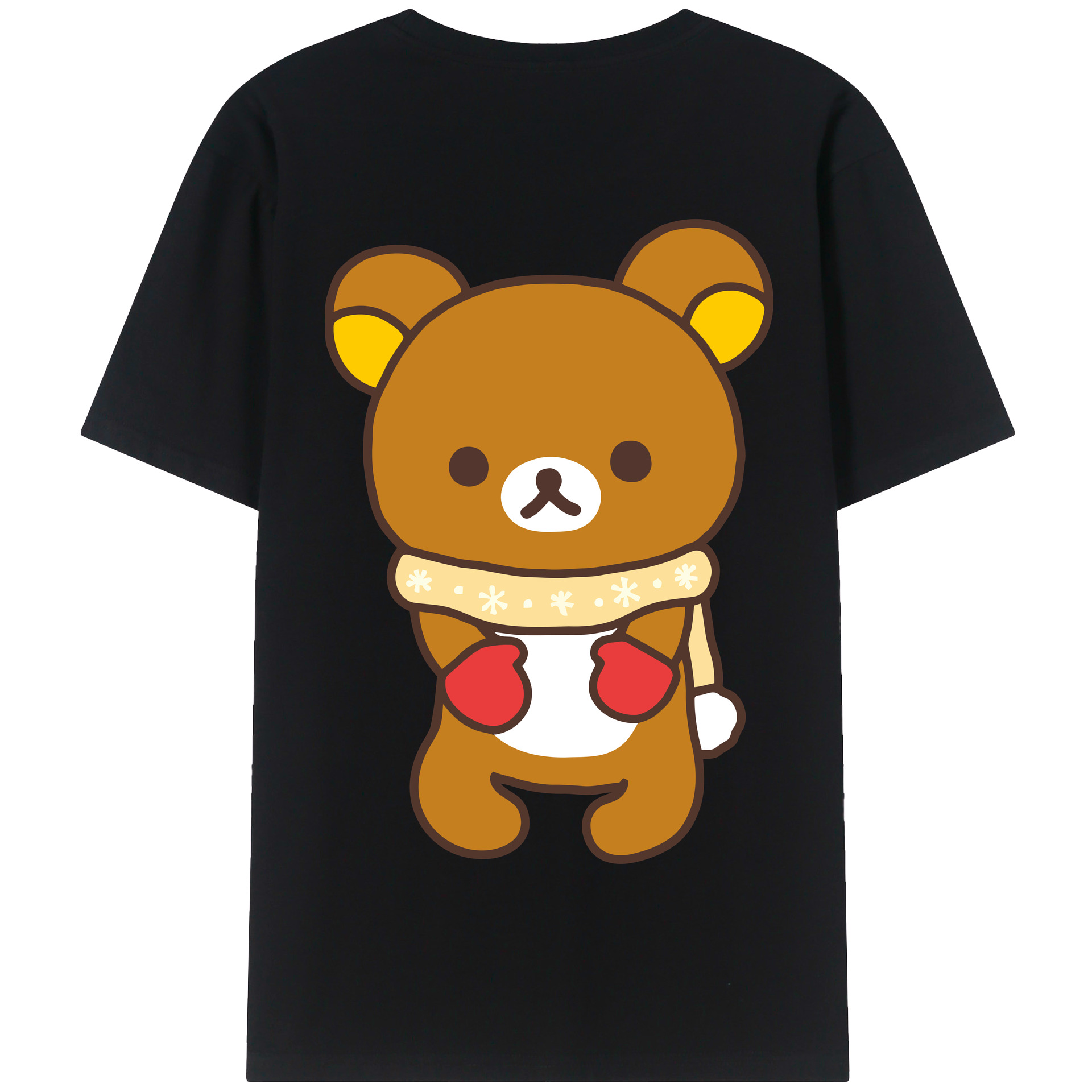 （画像用） リラックマ リラックマ キイロイトリ Rilakkuma Korilakkuma Kiiroitori 綿100％半袖Tシャツ（背面プリント）