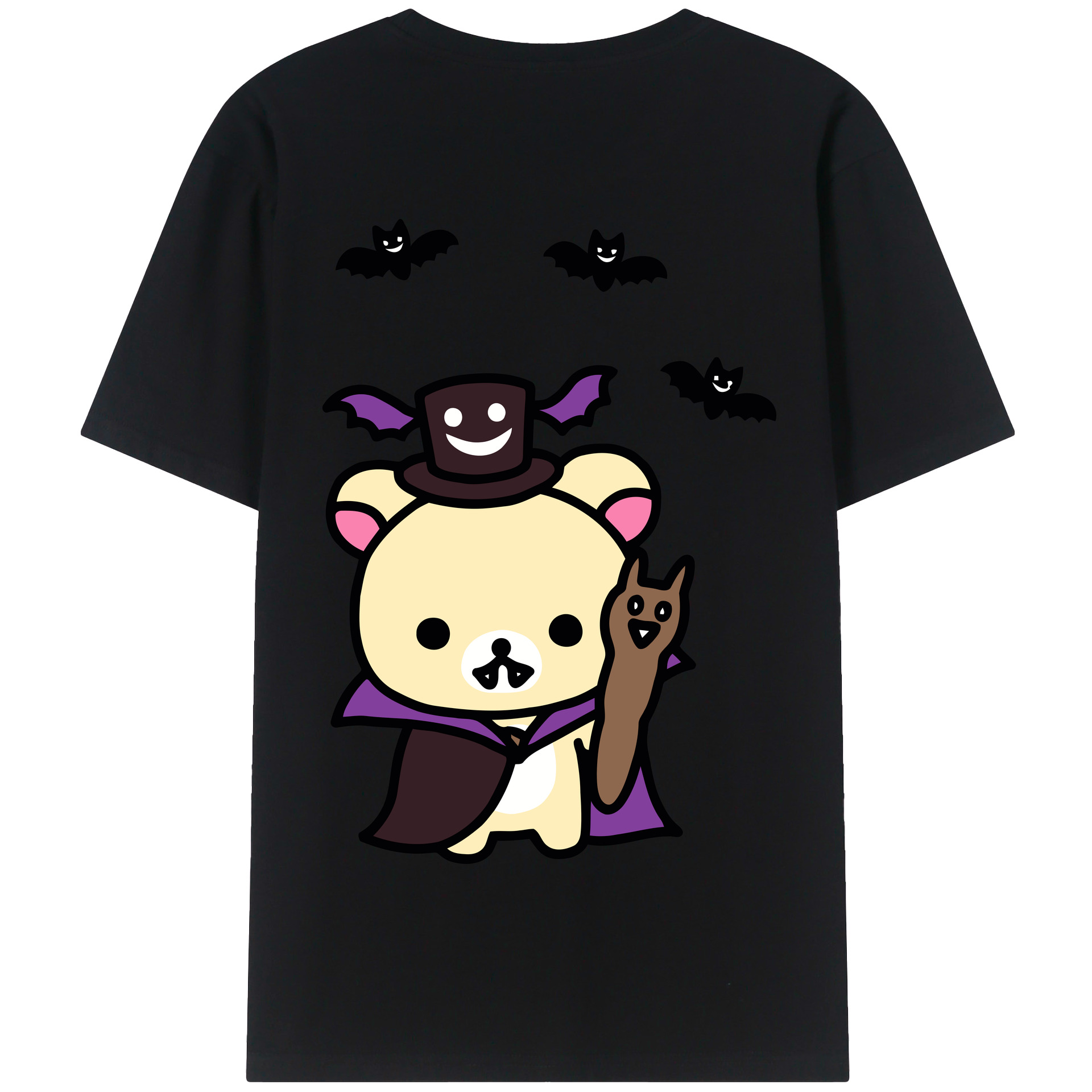 （画像用） リラックマ リラックマ キイロイトリ Rilakkuma Korilakkuma Kiiroitori 綿100％半袖Tシャツ（背面プリント）