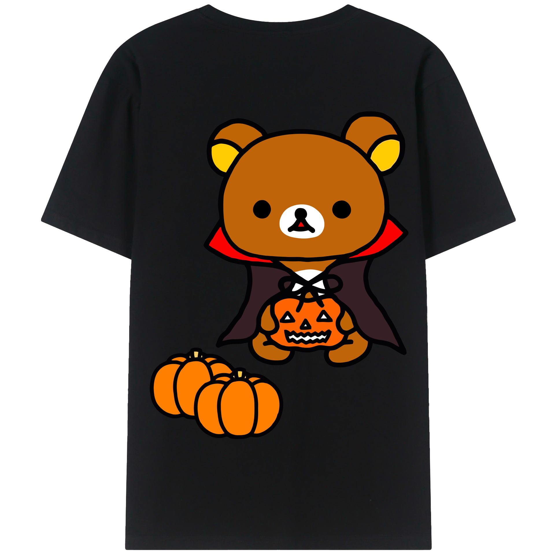 （画像用） リラックマ リラックマ キイロイトリ Rilakkuma Korilakkuma Kiiroitori 綿100％半袖Tシャツ（背面プリント）