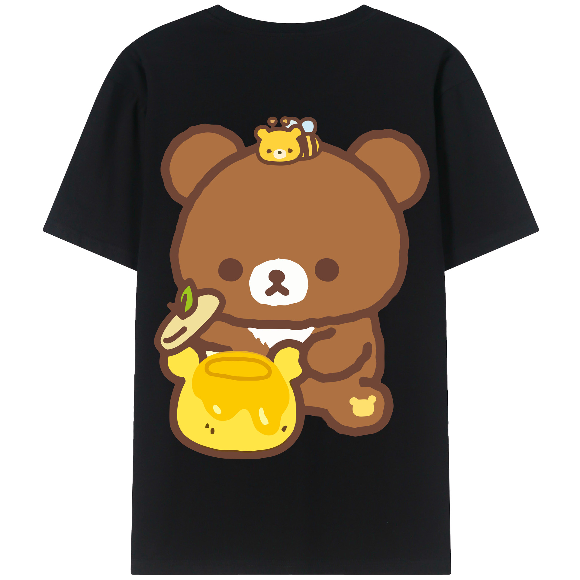 （画像用） リラックマ リラックマ キイロイトリ Rilakkuma Korilakkuma Kiiroitori 綿100％半袖Tシャツ（背面プリント）
