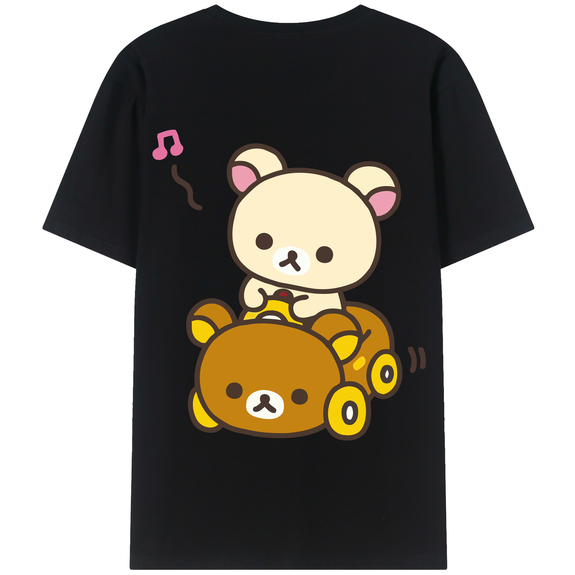 （画像用） リラックマ リラックマ キイロイトリ Rilakkuma Korilakkuma Kiiroitori 綿100％半袖Tシャツ（背面プリント）