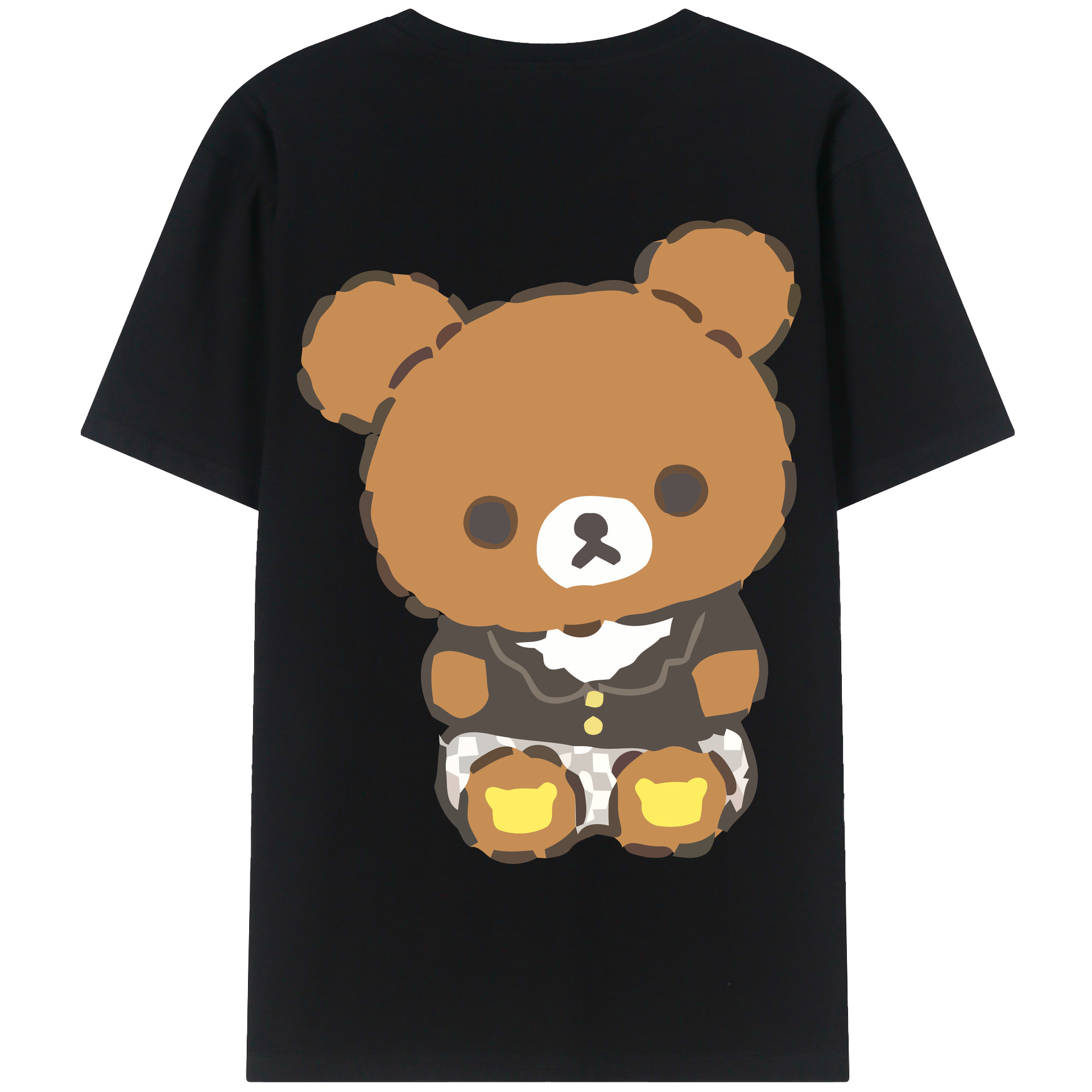 （画像用） リラックマ リラックマ キイロイトリ Rilakkuma Korilakkuma Kiiroitori 綿100％半袖Tシャツ（背面プリント）
