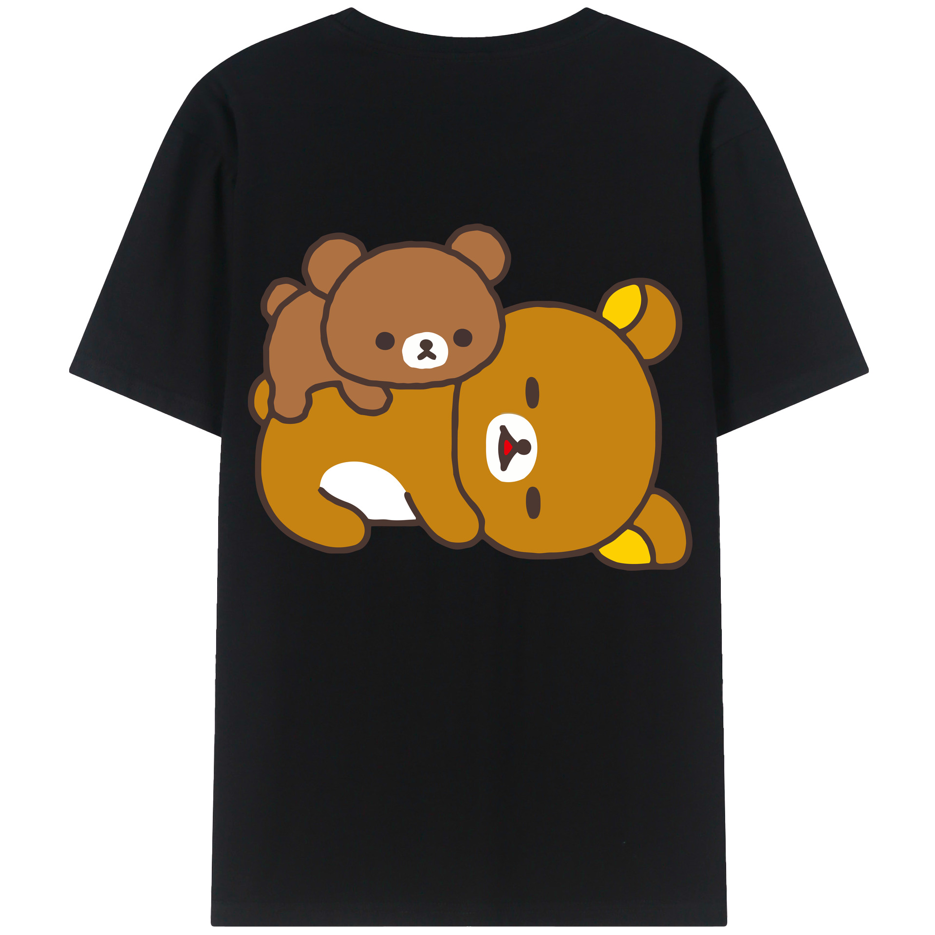 （画像用） リラックマ リラックマ キイロイトリ Rilakkuma Korilakkuma Kiiroitori 綿100％半袖Tシャツ（背面プリント）