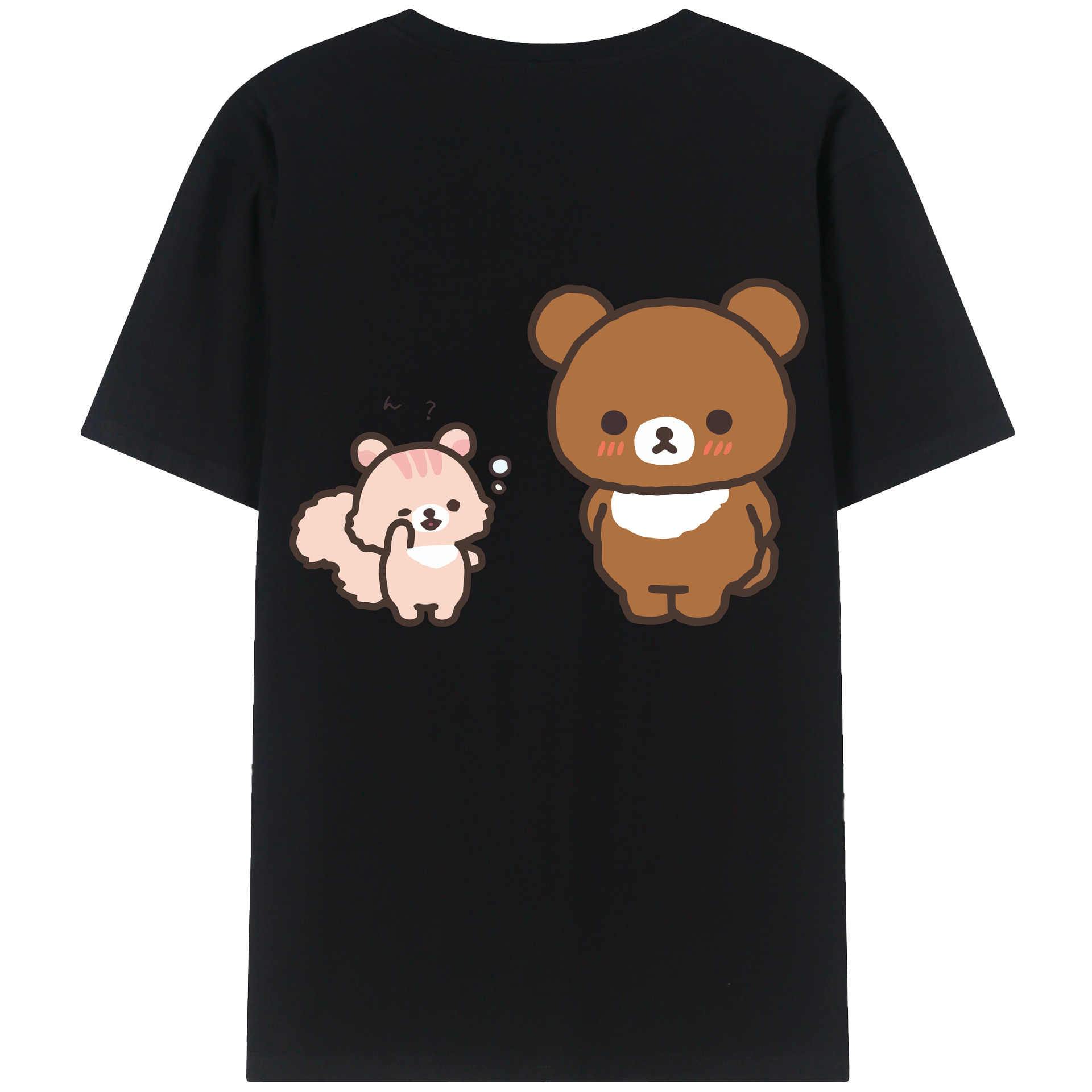 （画像用） リラックマ リラックマ キイロイトリ Rilakkuma Korilakkuma Kiiroitori 綿100％半袖Tシャツ（背面プリント）