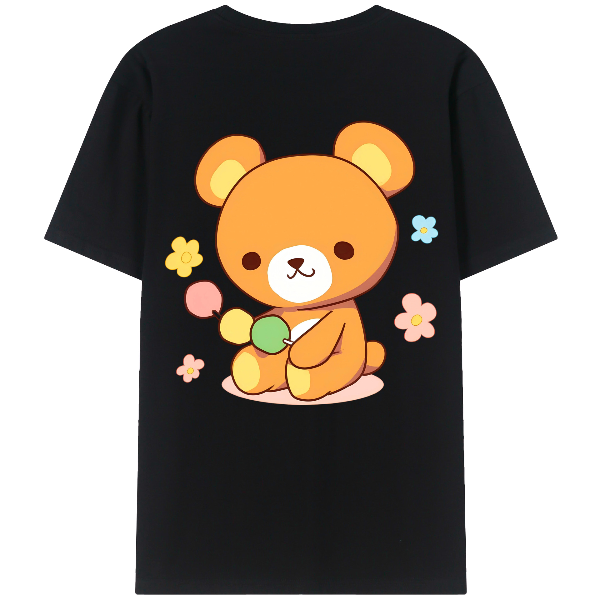 （画像用） リラックマ リラックマ キイロイトリ Rilakkuma Korilakkuma Kiiroitori 綿100％半袖Tシャツ（背面プリント）