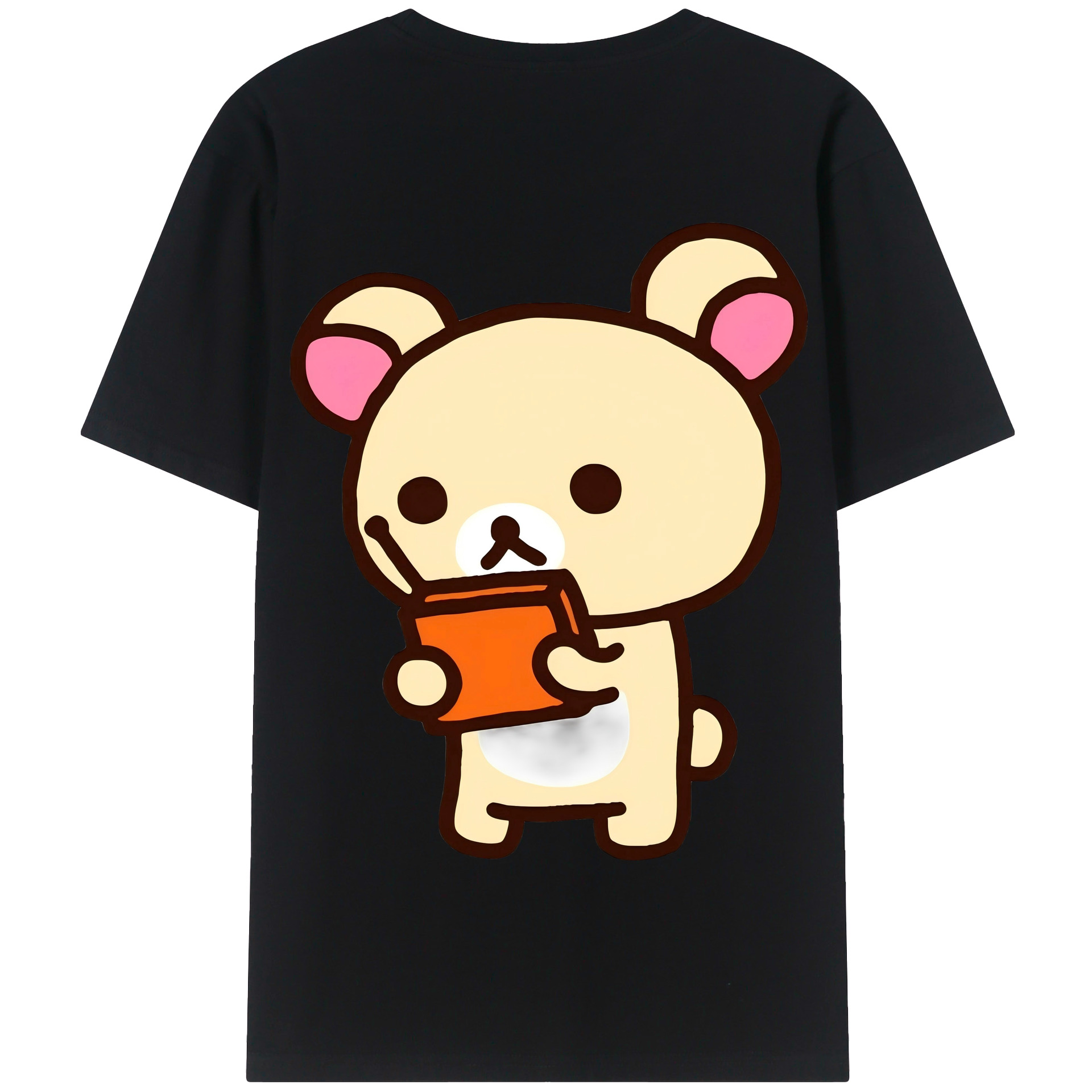 （画像用） リラックマ リラックマ キイロイトリ Rilakkuma Korilakkuma Kiiroitori 綿100％半袖Tシャツ（背面プリント）