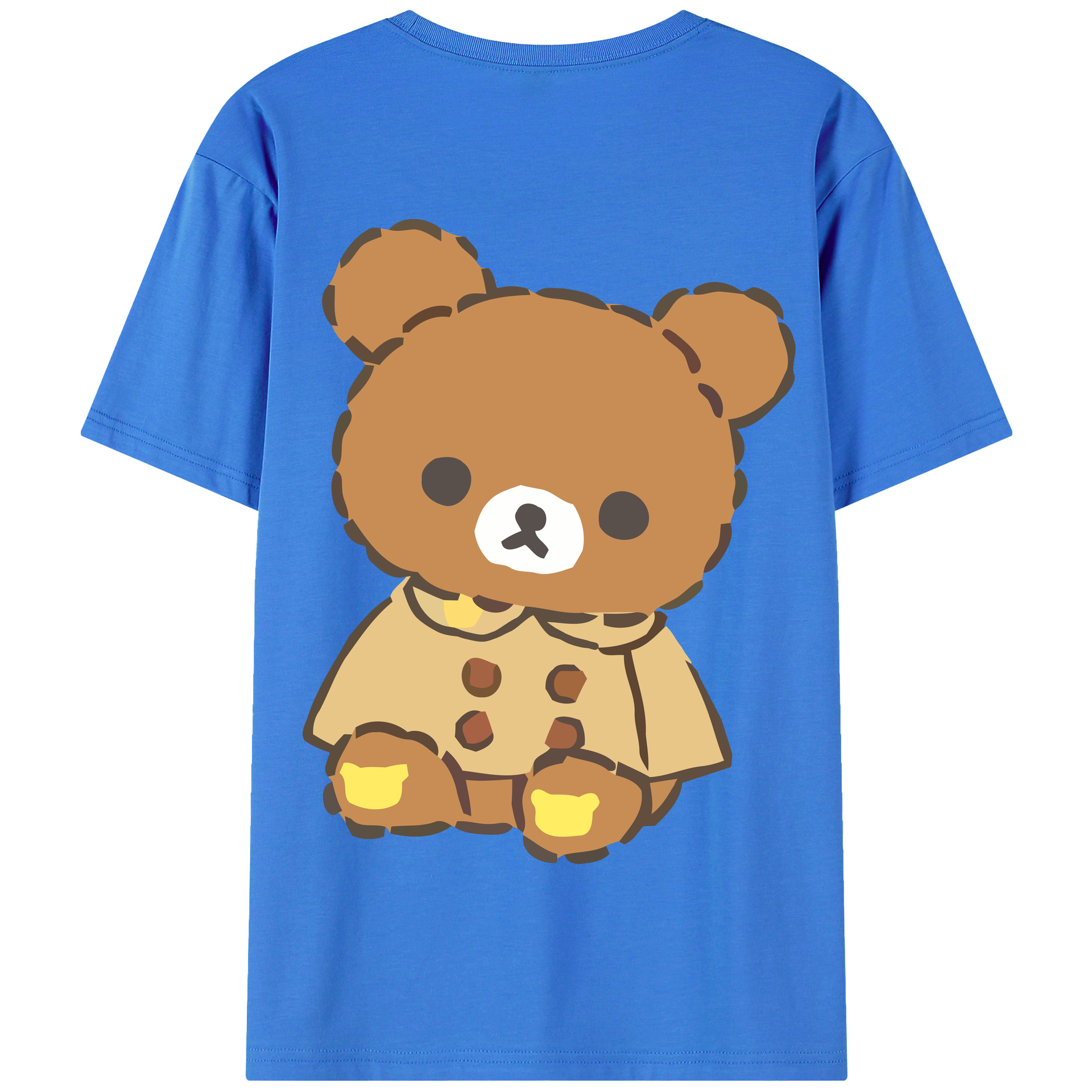 （画像用） リラックマ リラックマ キイロイトリ Rilakkuma Korilakkuma Kiiroitori 綿100％半袖Tシャツ（背面プリント）