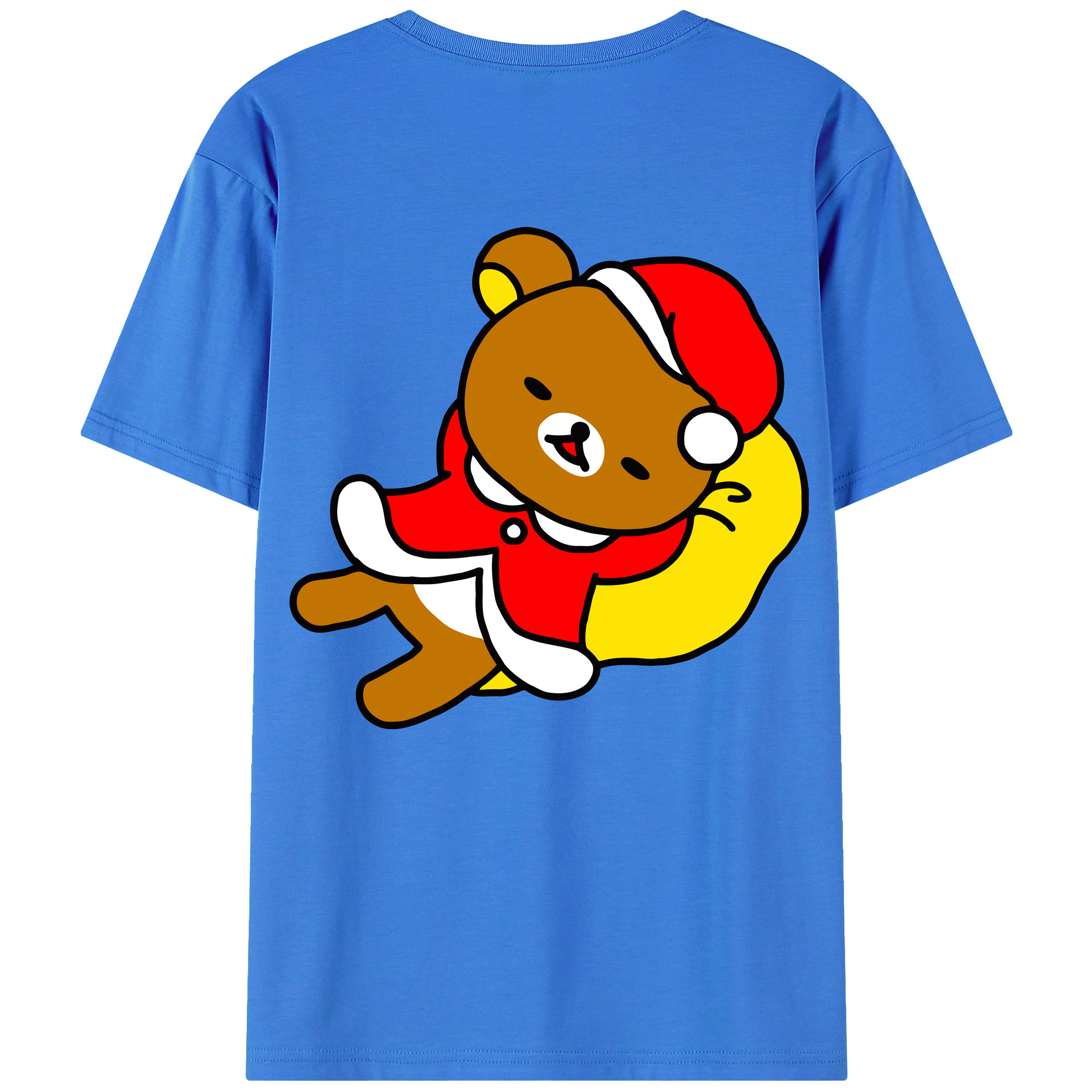 （画像用） リラックマ リラックマ キイロイトリ Rilakkuma Korilakkuma Kiiroitori 綿100％半袖Tシャツ（背面プリント）