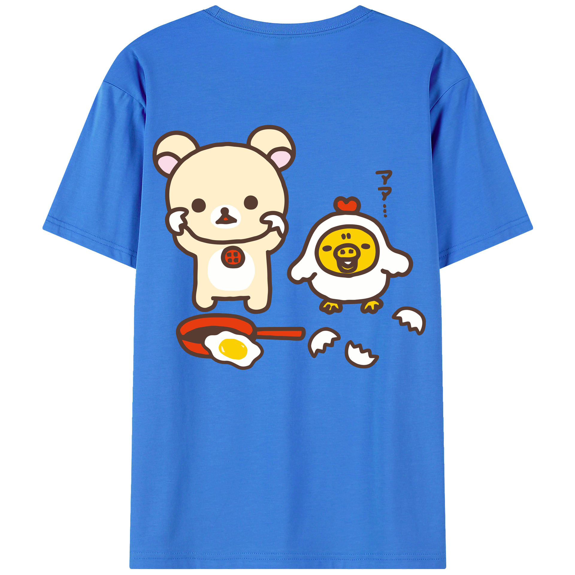 （画像用） リラックマ リラックマ キイロイトリ Rilakkuma Korilakkuma Kiiroitori 綿100％半袖Tシャツ（背面プリント）