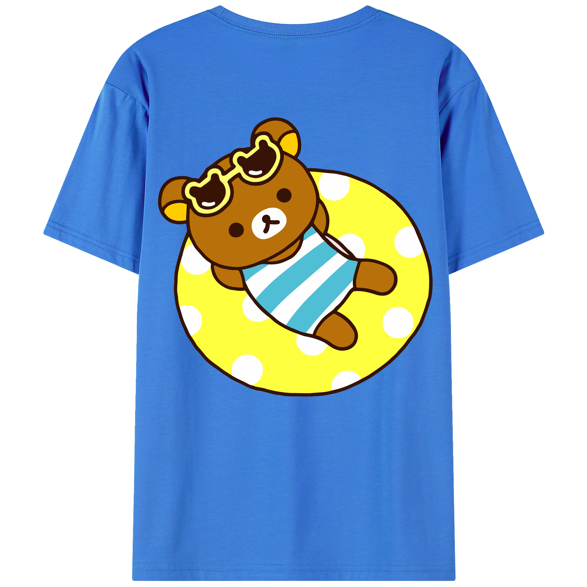 （画像用） リラックマ リラックマ キイロイトリ Rilakkuma Korilakkuma Kiiroitori 綿100％半袖Tシャツ（背面プリント）