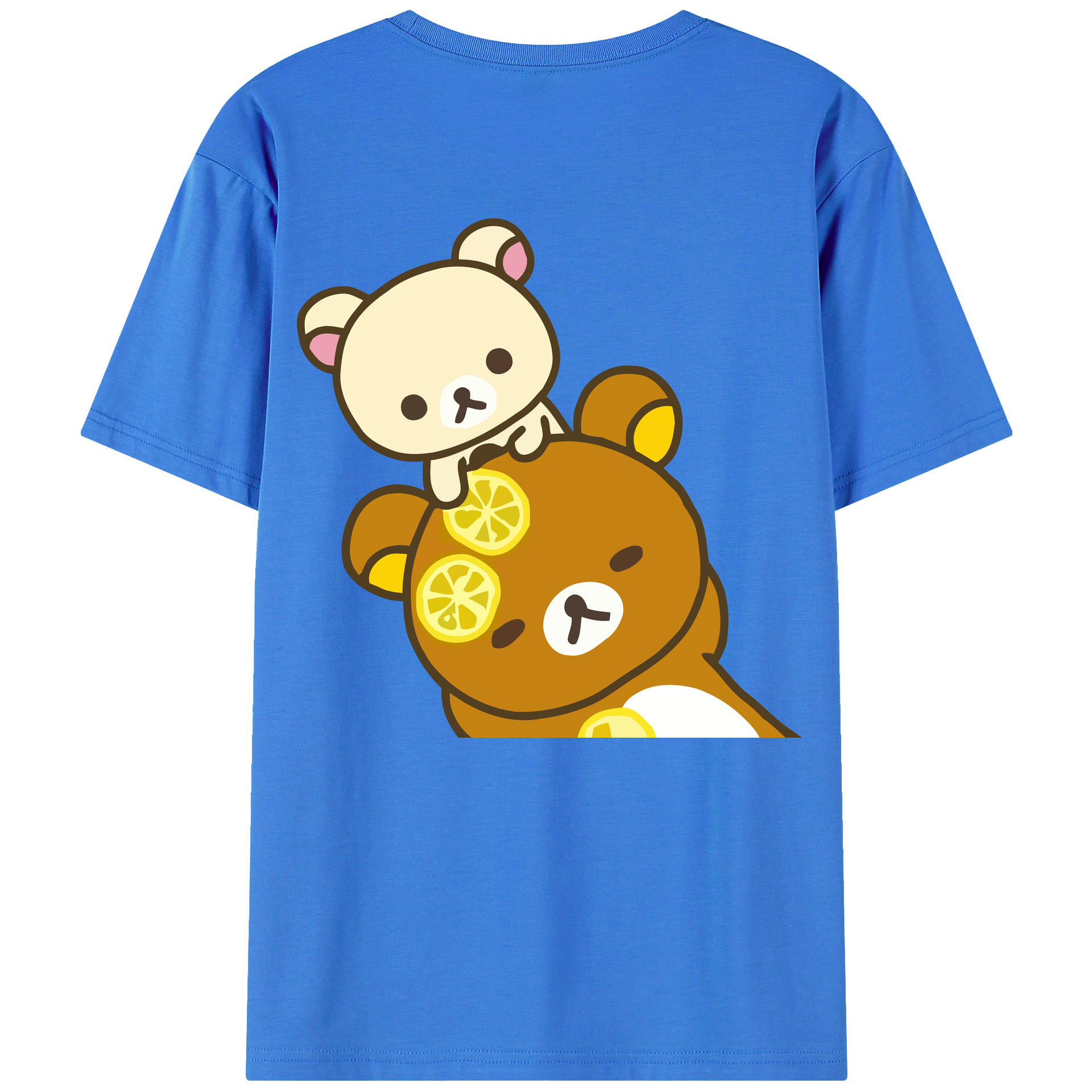 （画像用） リラックマ リラックマ キイロイトリ Rilakkuma Korilakkuma Kiiroitori 綿100％半袖Tシャツ（背面プリント）