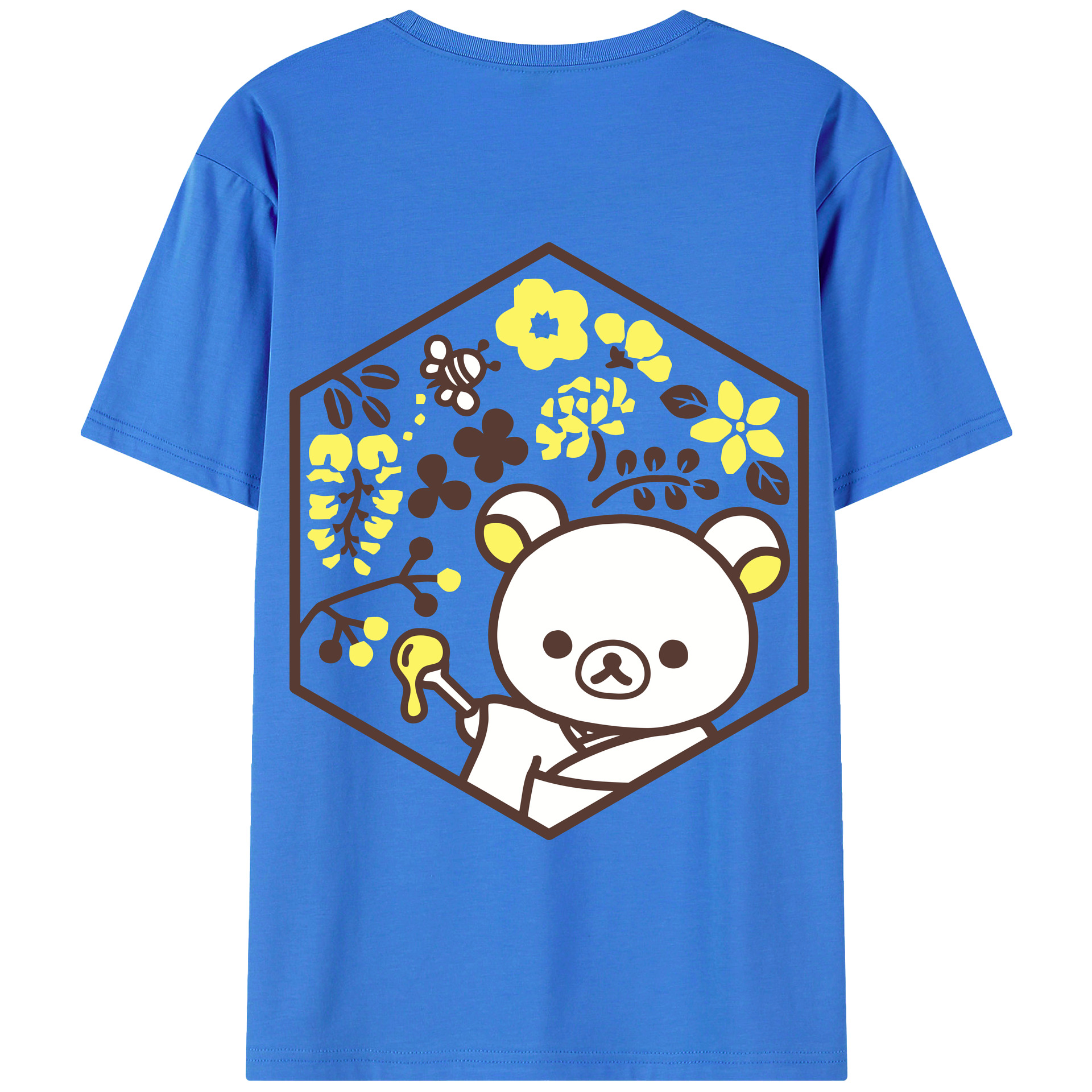 （画像用） リラックマ リラックマ キイロイトリ Rilakkuma Korilakkuma Kiiroitori 綿100％半袖Tシャツ（背面プリント）