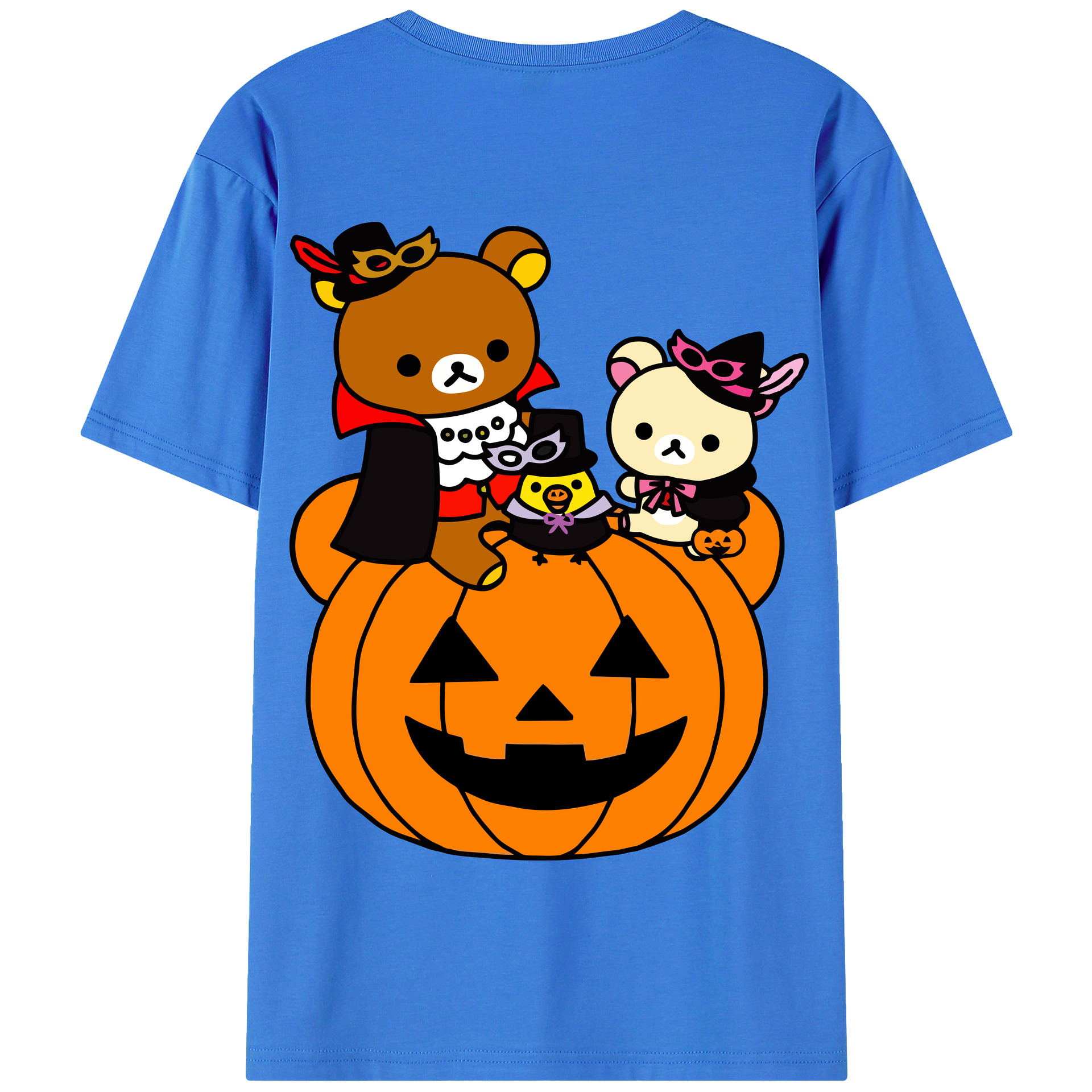 （画像用） リラックマ リラックマ キイロイトリ Rilakkuma Korilakkuma Kiiroitori 綿100％半袖Tシャツ（背面プリント）