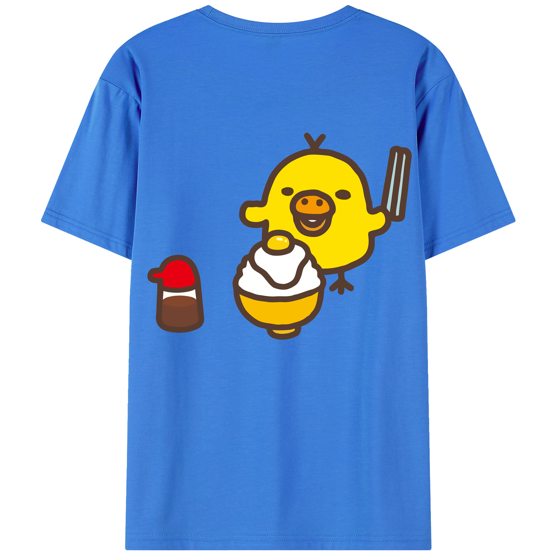 （画像用） リラックマ リラックマ キイロイトリ Rilakkuma Korilakkuma Kiiroitori 綿100％半袖Tシャツ（背面プリント）