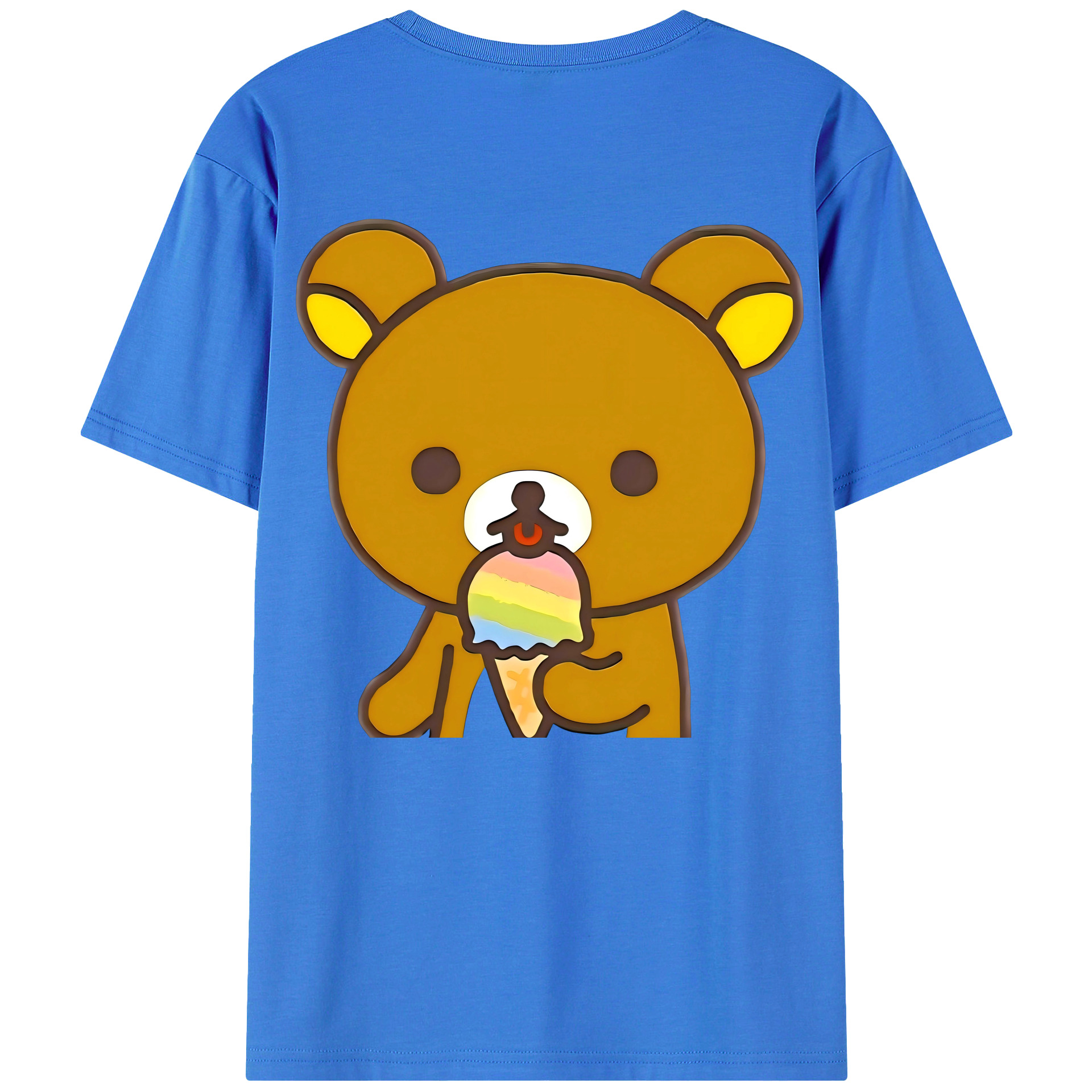 （画像用） リラックマ リラックマ キイロイトリ Rilakkuma Korilakkuma Kiiroitori 綿100％半袖Tシャツ（背面プリント）