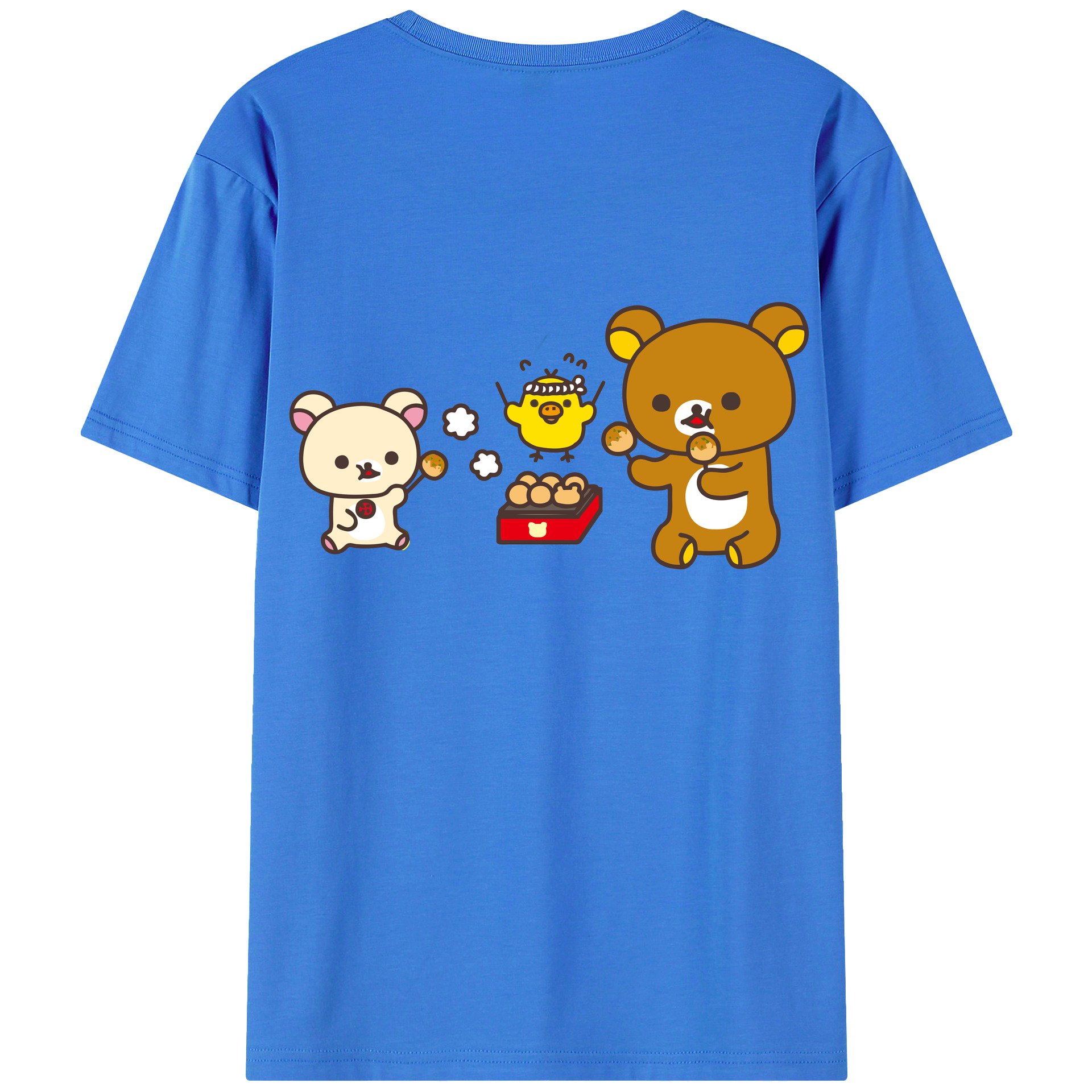 （画像用） リラックマ リラックマ キイロイトリ Rilakkuma Korilakkuma Kiiroitori 綿100％半袖Tシャツ（背面プリント）