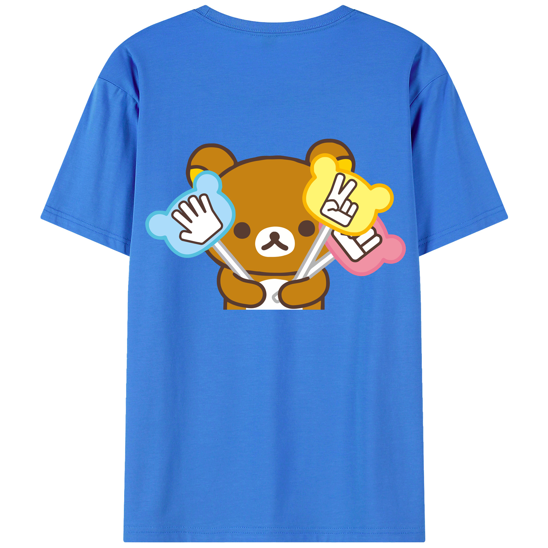 （画像用） リラックマ リラックマ キイロイトリ Rilakkuma Korilakkuma Kiiroitori 綿100％半袖Tシャツ（背面プリント）