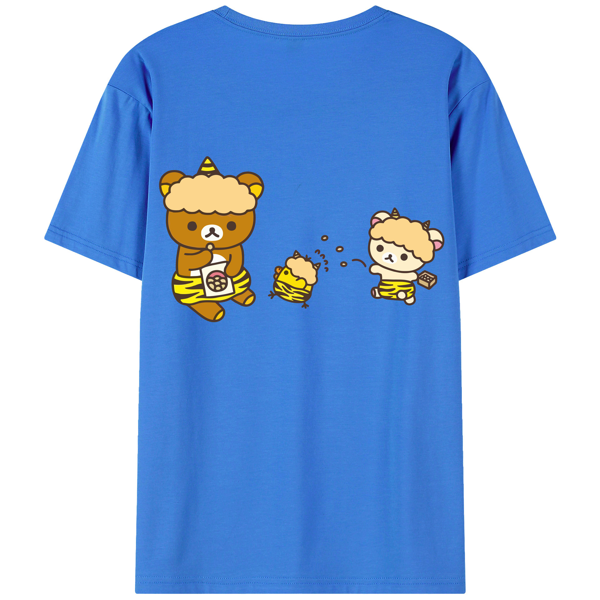 （画像用） リラックマ リラックマ キイロイトリ Rilakkuma Korilakkuma Kiiroitori 綿100％半袖Tシャツ（背面プリント）