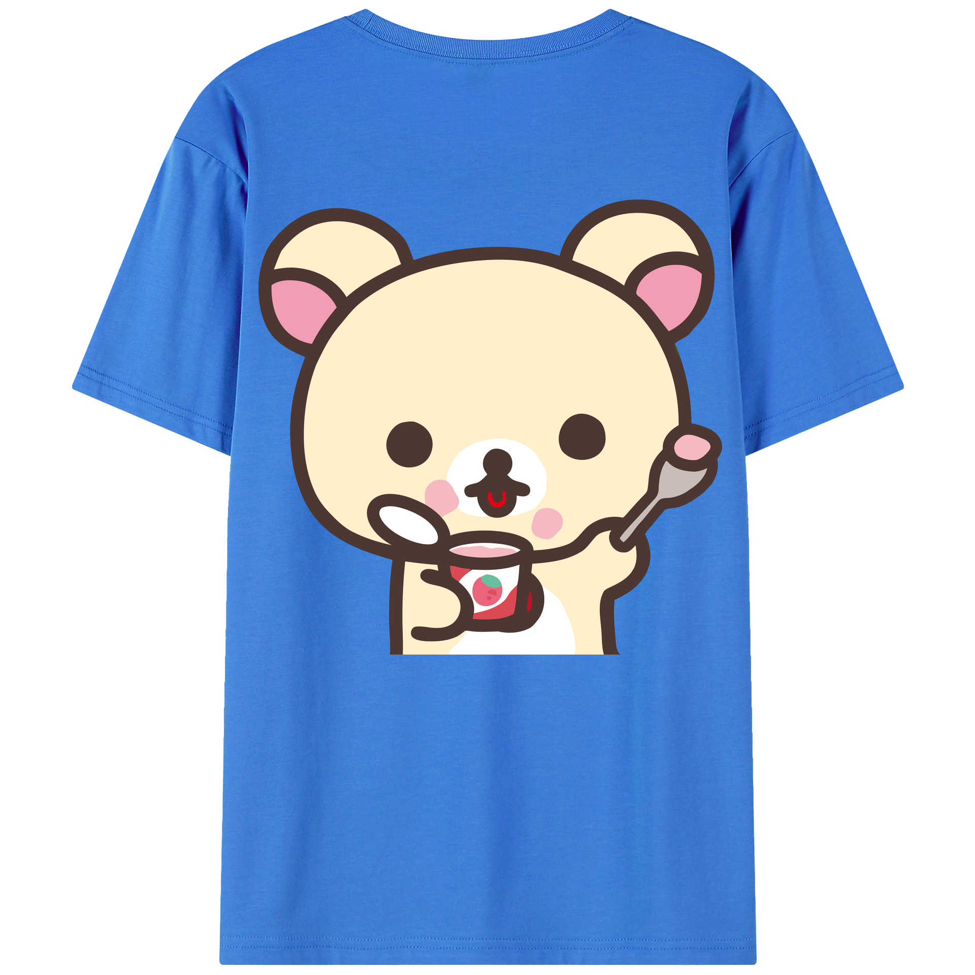（画像用） リラックマ リラックマ キイロイトリ Rilakkuma Korilakkuma Kiiroitori 綿100％半袖Tシャツ（背面プリント）