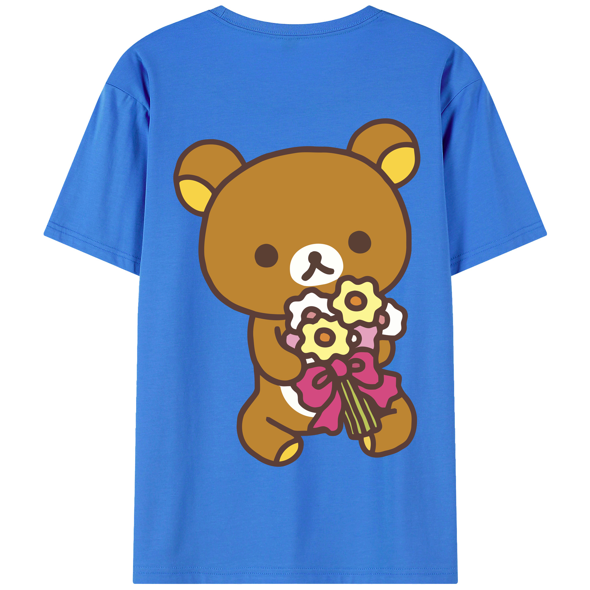 （画像用） リラックマ リラックマ キイロイトリ Rilakkuma Korilakkuma Kiiroitori 綿100％半袖Tシャツ（背面プリント）