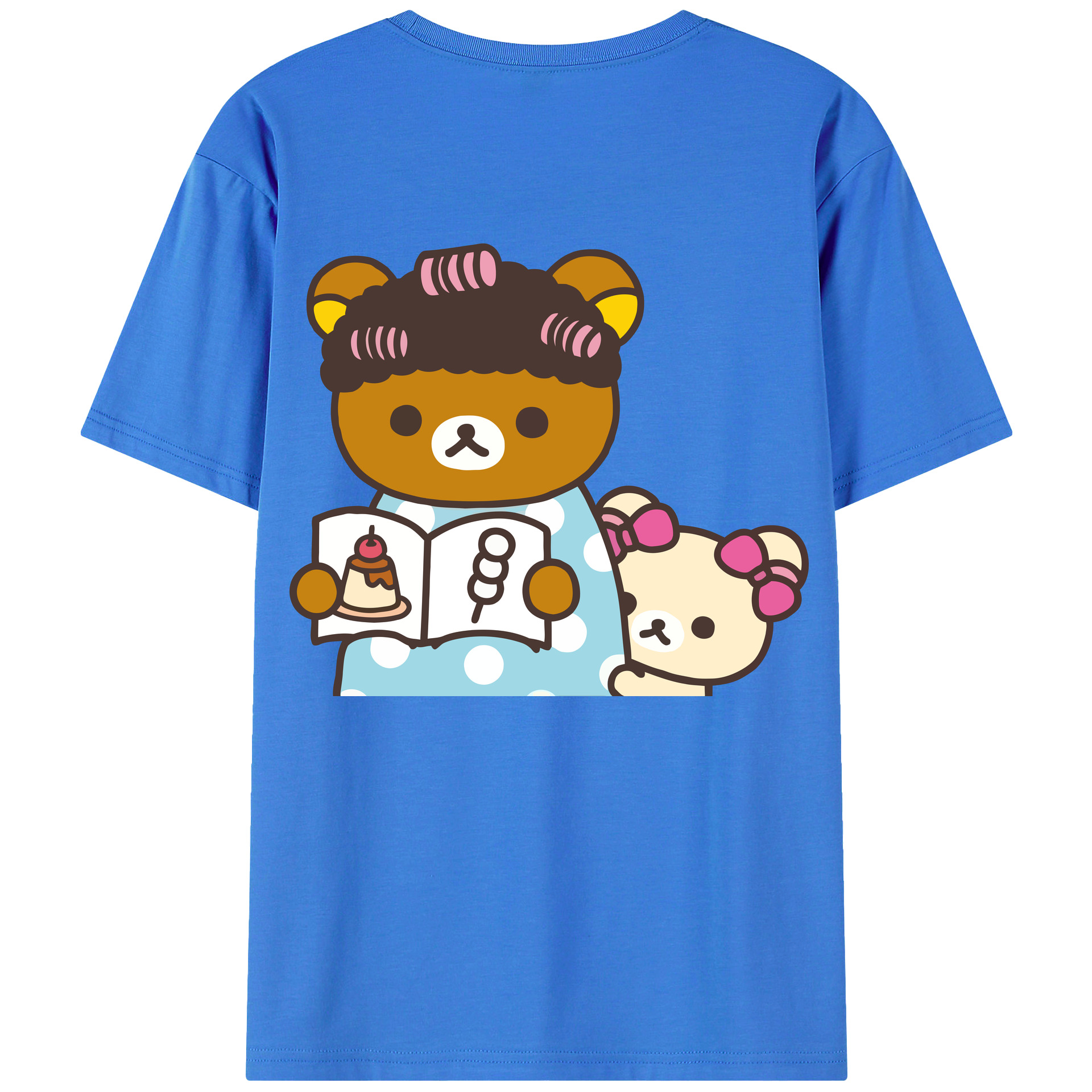 （画像用） リラックマ リラックマ キイロイトリ Rilakkuma Korilakkuma Kiiroitori 綿100％半袖Tシャツ（背面プリント）