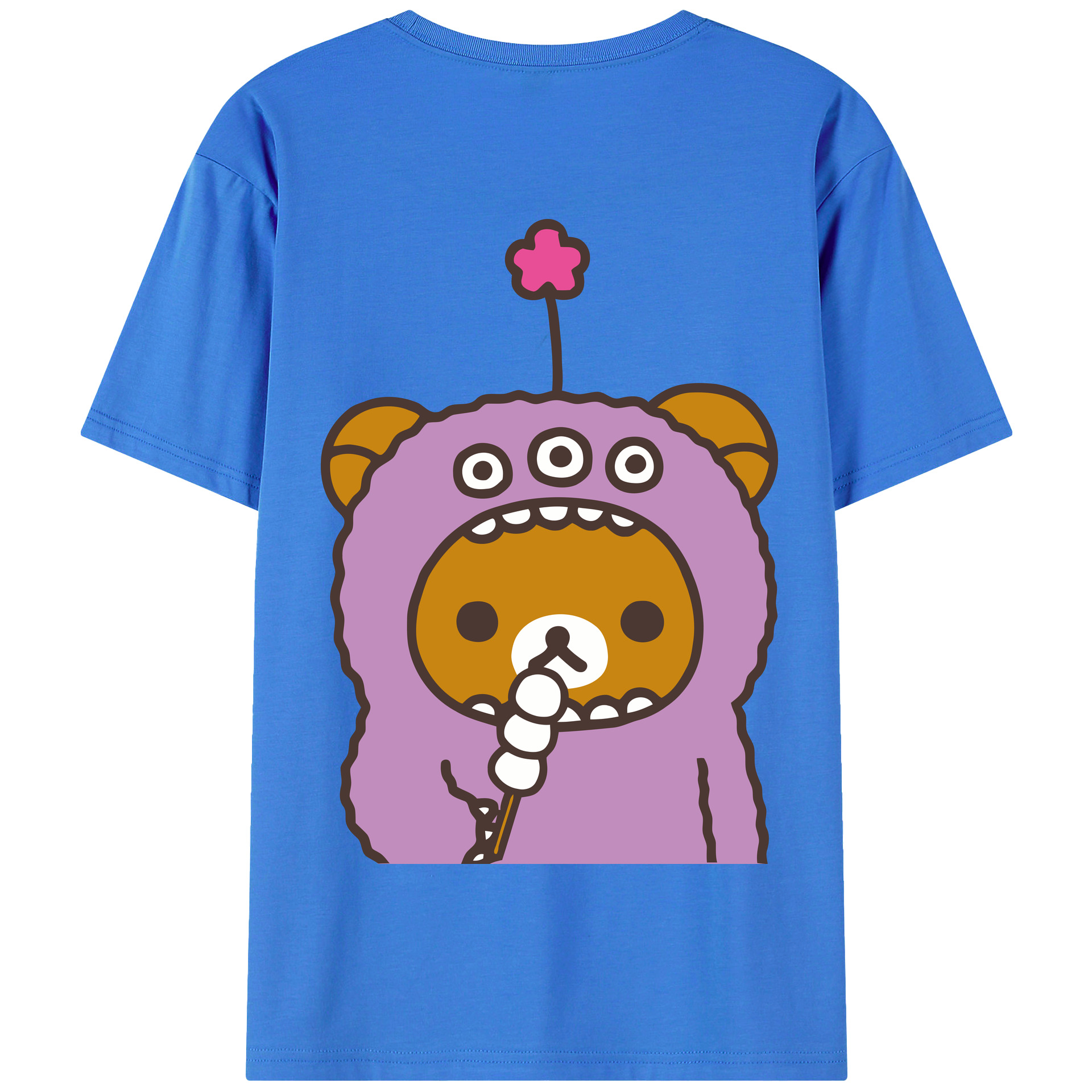 （画像用） リラックマ リラックマ キイロイトリ Rilakkuma Korilakkuma Kiiroitori 綿100％半袖Tシャツ（背面プリント）