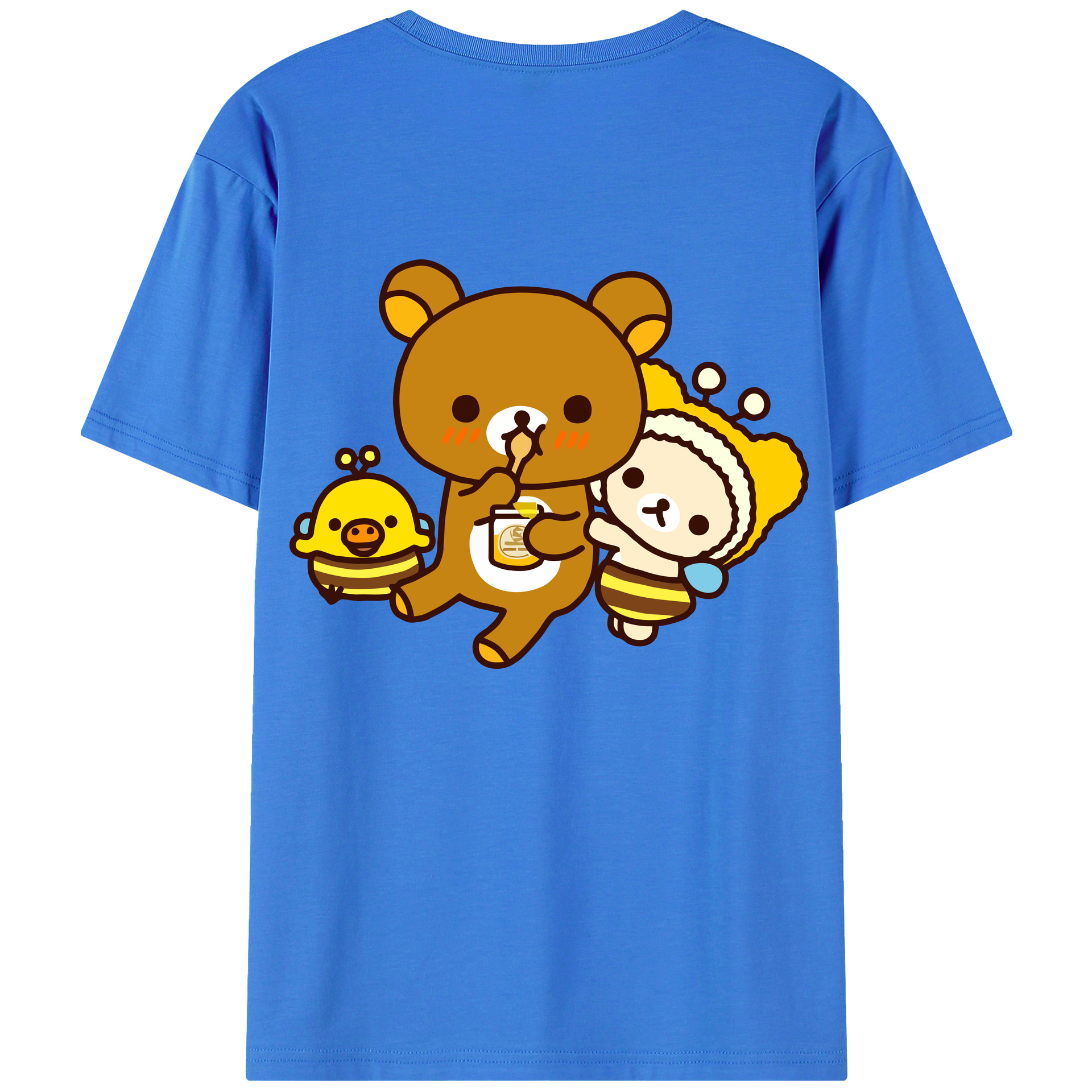 （画像用） リラックマ リラックマ キイロイトリ Rilakkuma Korilakkuma Kiiroitori 綿100％半袖Tシャツ（背面プリント）