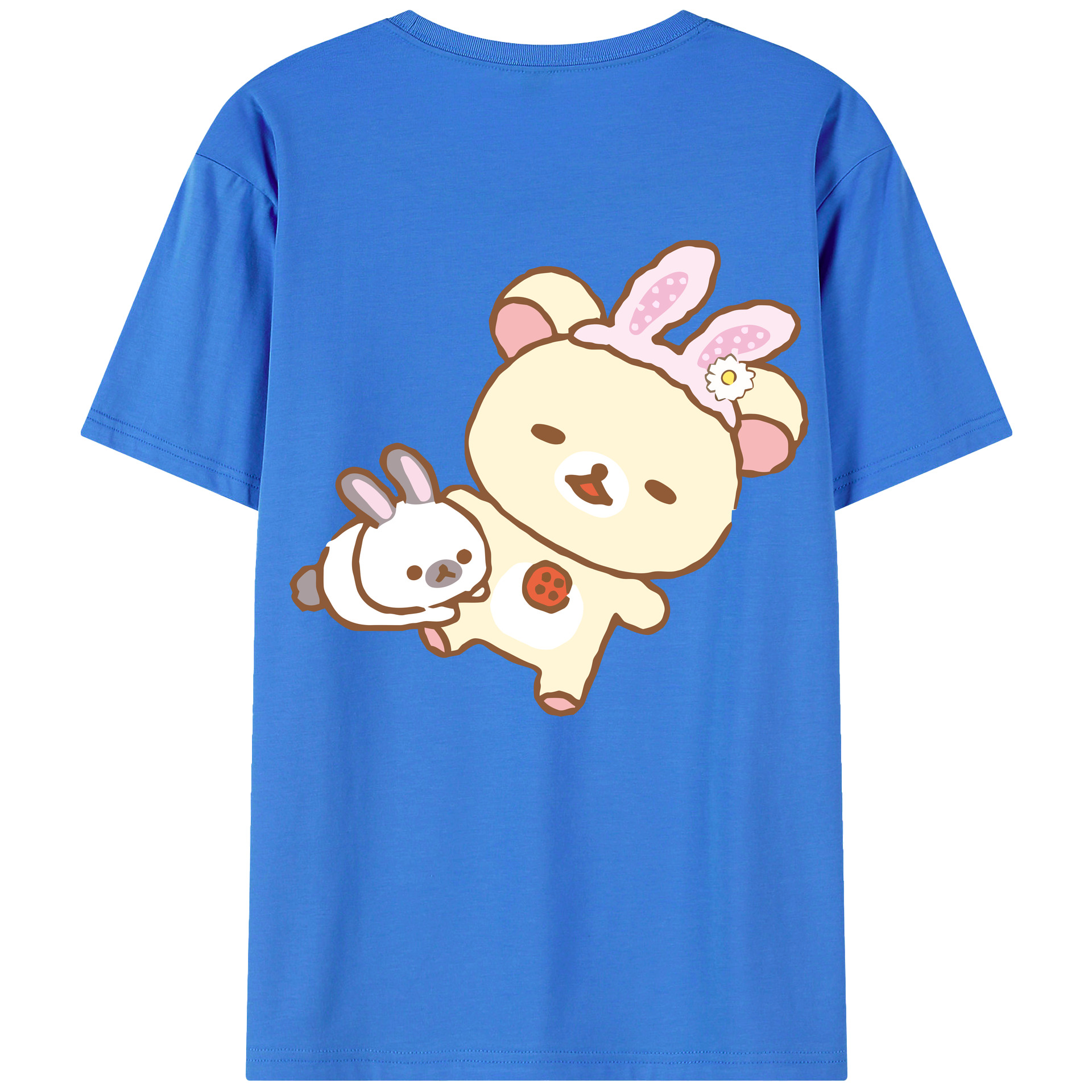（画像用） リラックマ リラックマ キイロイトリ Rilakkuma Korilakkuma Kiiroitori 綿100％半袖Tシャツ（背面プリント）