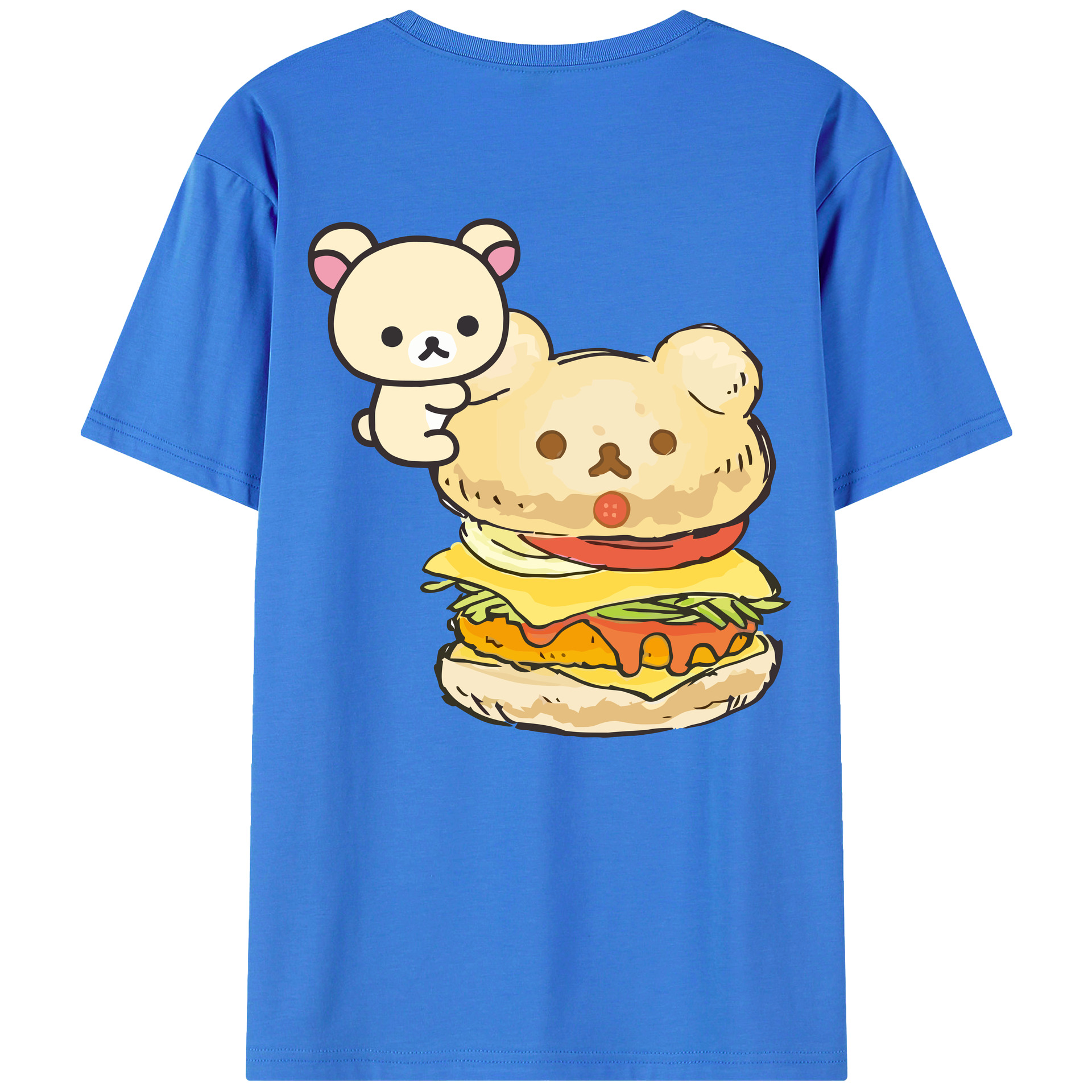 （画像用） リラックマ リラックマ キイロイトリ Rilakkuma Korilakkuma Kiiroitori 綿100％半袖Tシャツ（背面プリント）