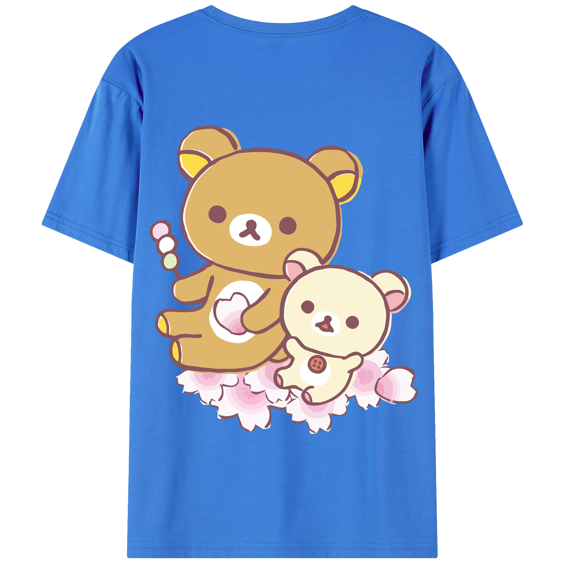 （画像用） リラックマ リラックマ キイロイトリ Rilakkuma Korilakkuma Kiiroitori 綿100％半袖Tシャツ（背面プリント）