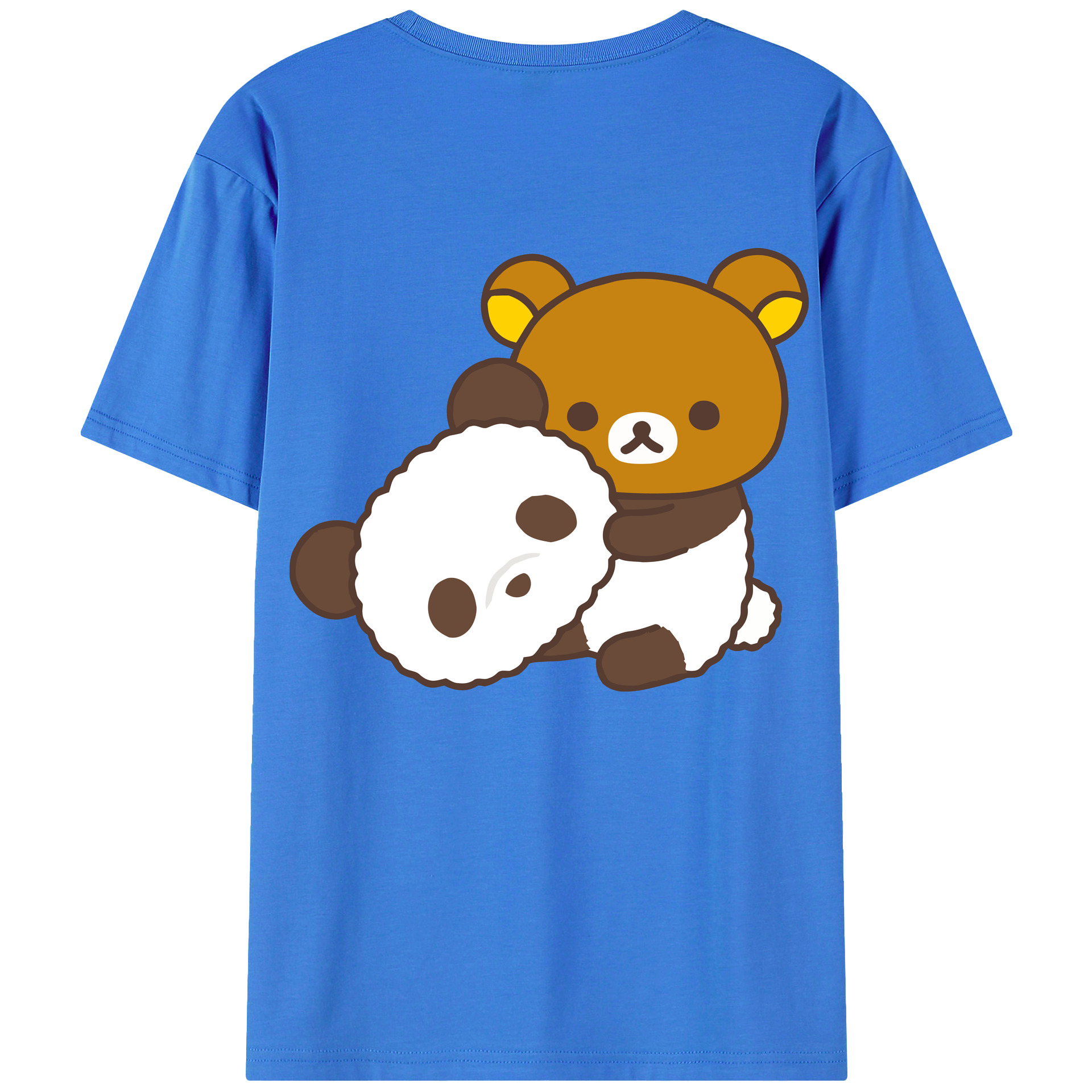 （画像用） リラックマ リラックマ キイロイトリ Rilakkuma Korilakkuma Kiiroitori 綿100％半袖Tシャツ（背面プリント）