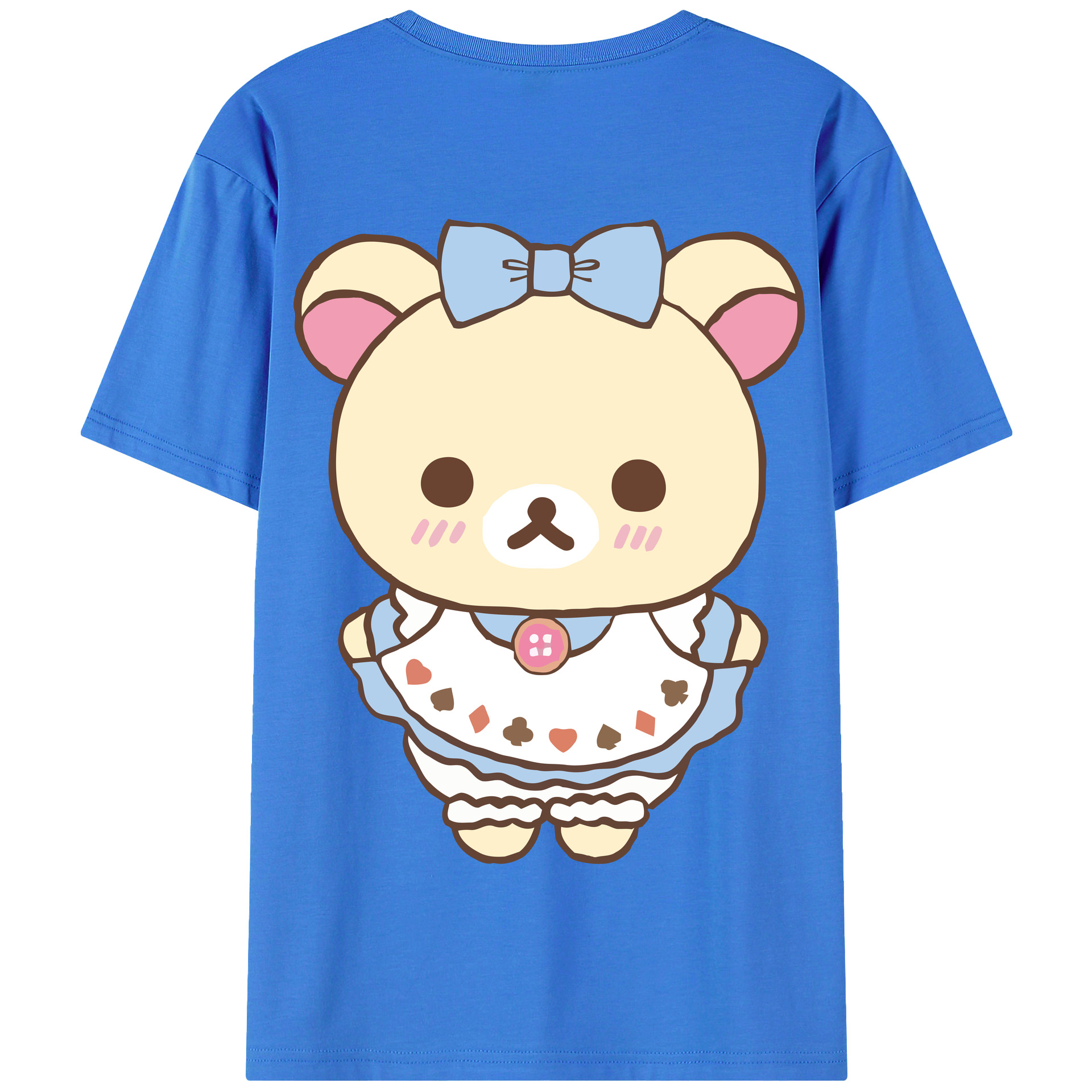 （画像用） リラックマ リラックマ キイロイトリ Rilakkuma Korilakkuma Kiiroitori 綿100％半袖Tシャツ（背面プリント）