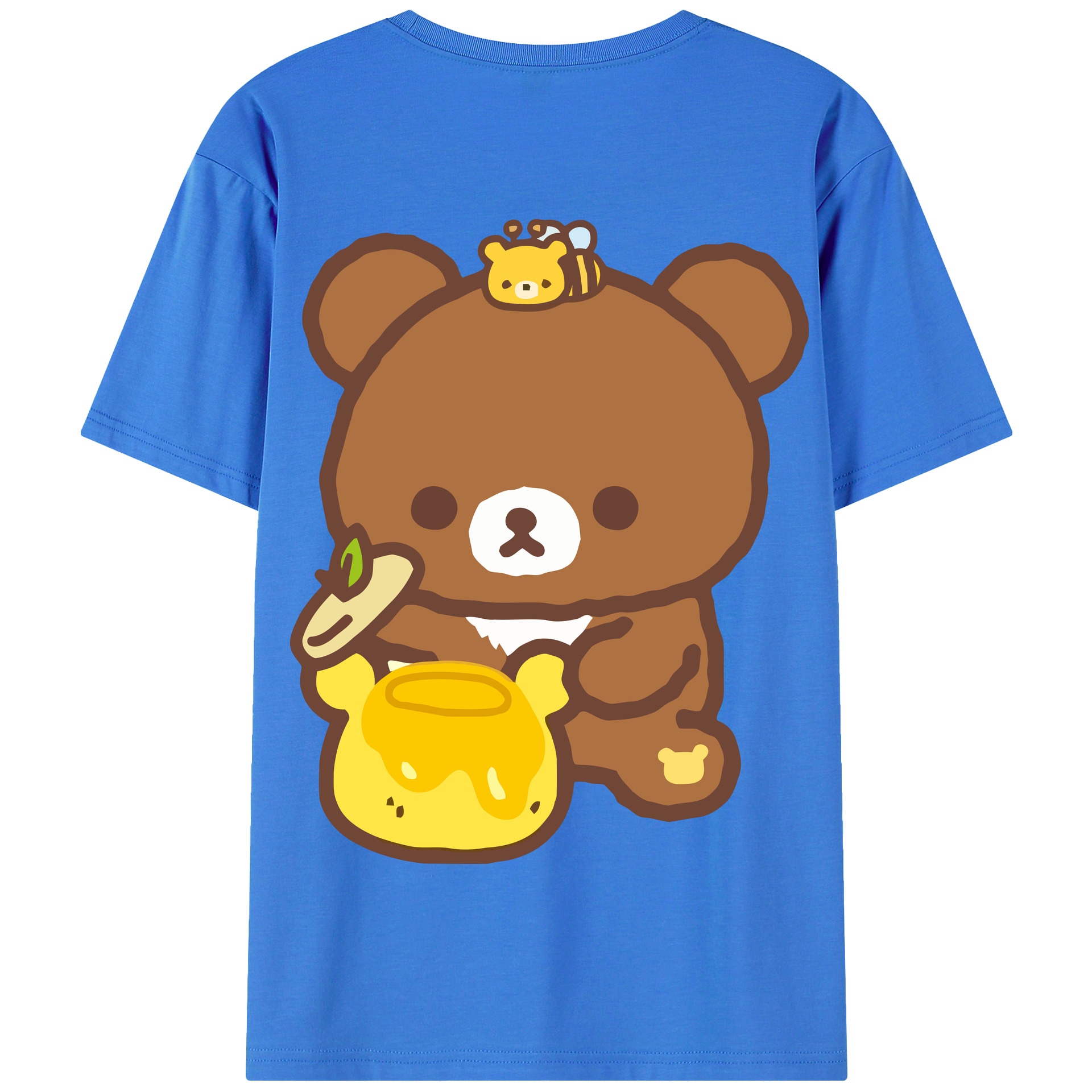 （画像用） リラックマ リラックマ キイロイトリ Rilakkuma Korilakkuma Kiiroitori 綿100％半袖Tシャツ（背面プリント）