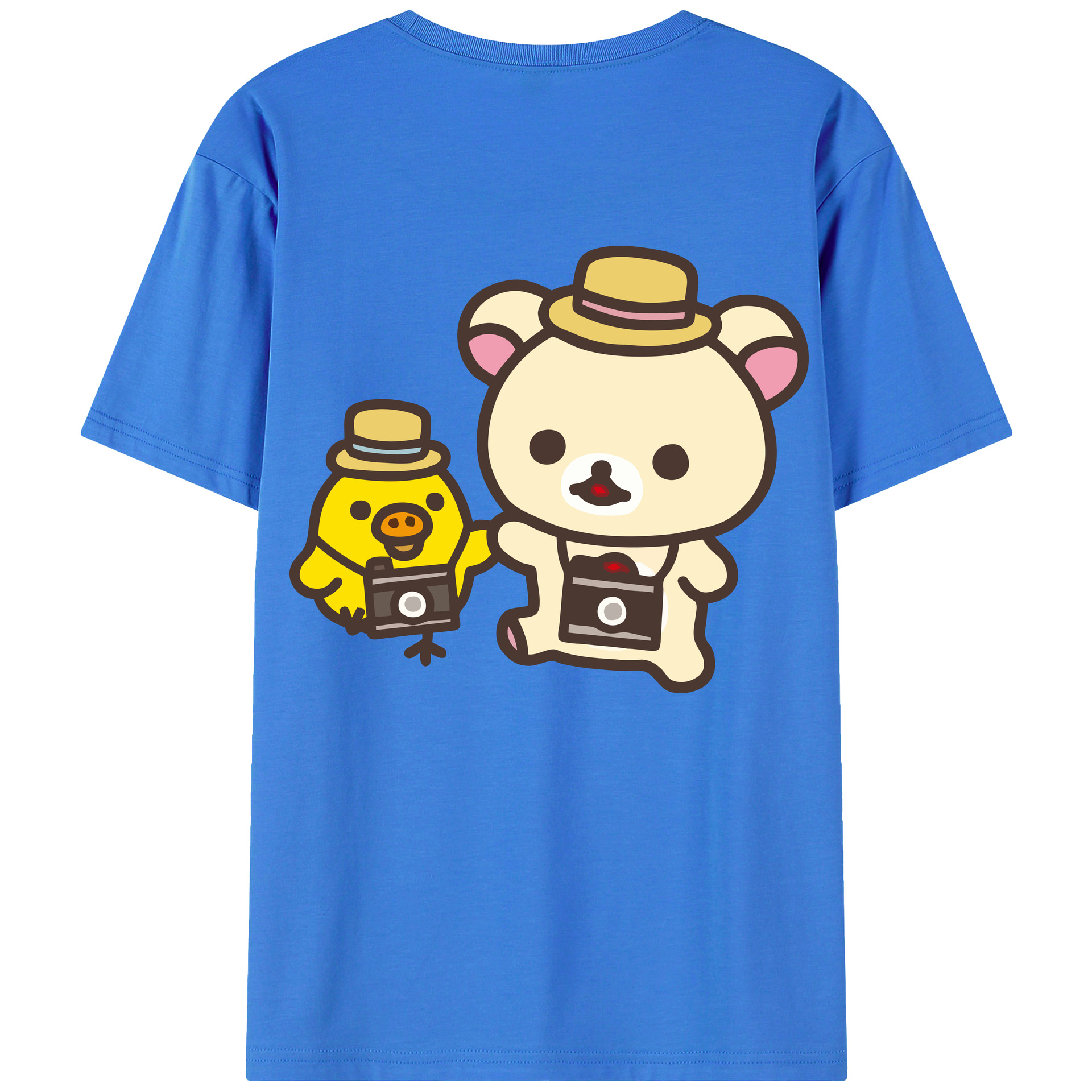 （画像用） リラックマ リラックマ キイロイトリ Rilakkuma Korilakkuma Kiiroitori 綿100％半袖Tシャツ（背面プリント）
