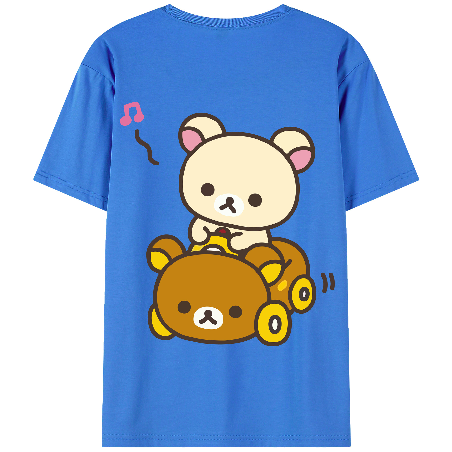 （画像用） リラックマ リラックマ キイロイトリ Rilakkuma Korilakkuma Kiiroitori 綿100％半袖Tシャツ（背面プリント）