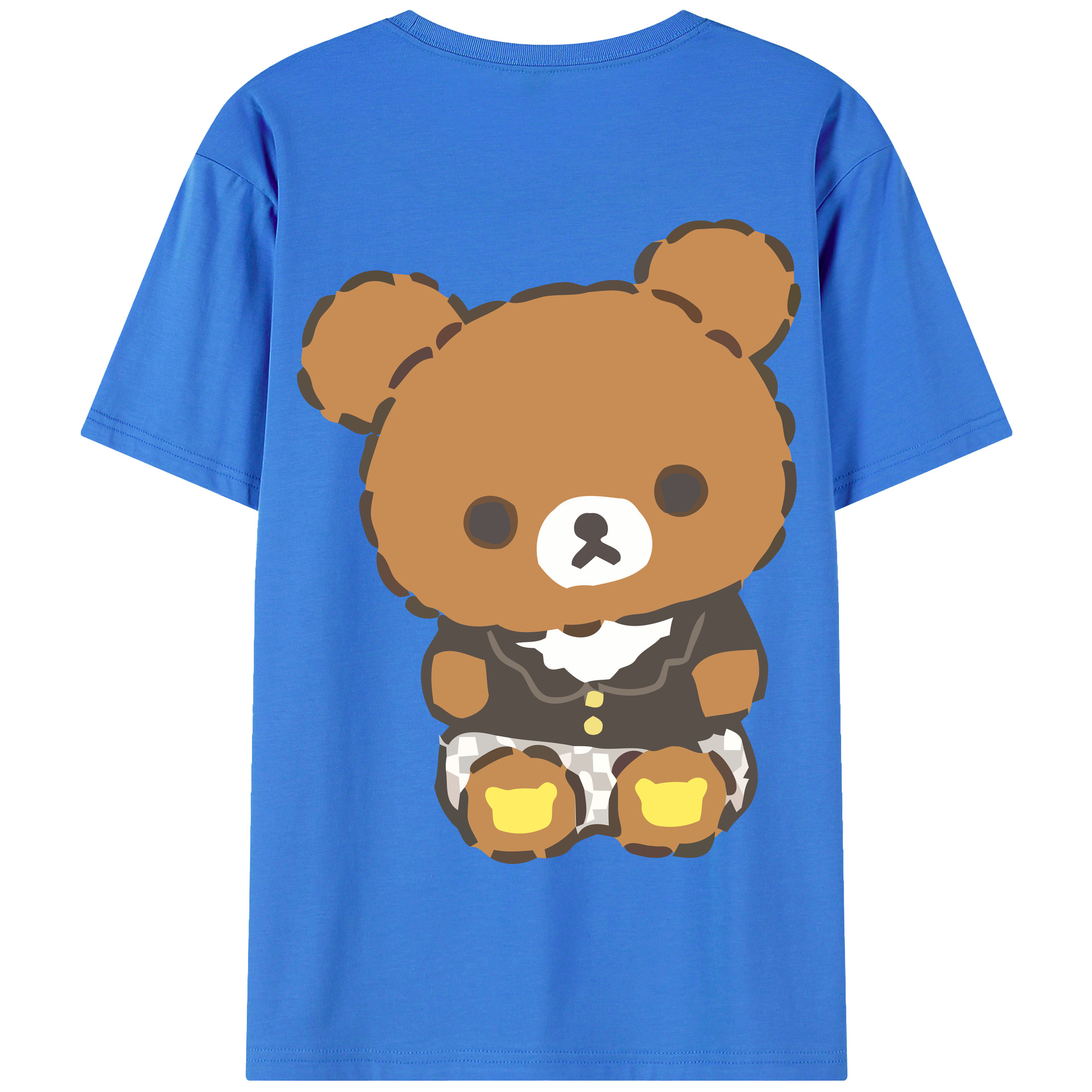 （画像用） リラックマ リラックマ キイロイトリ Rilakkuma Korilakkuma Kiiroitori 綿100％半袖Tシャツ（背面プリント）